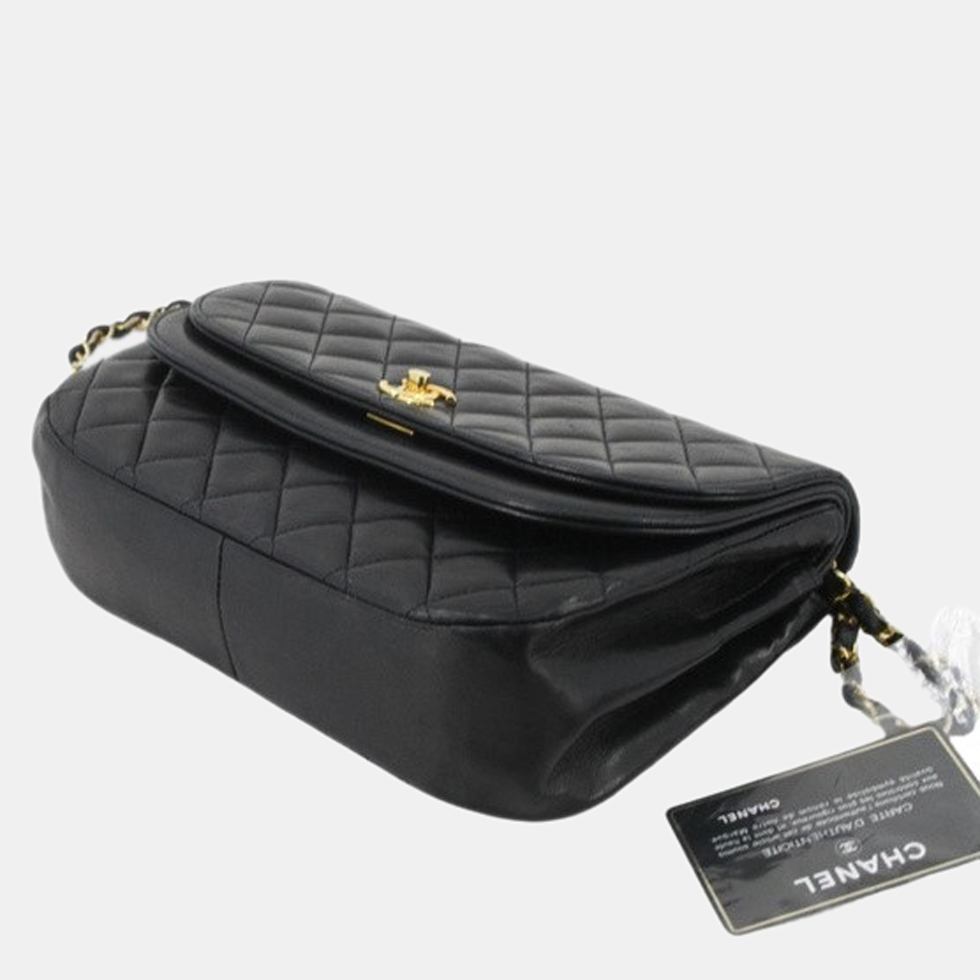 

Chanel Black Leather Vintage Flap Bag