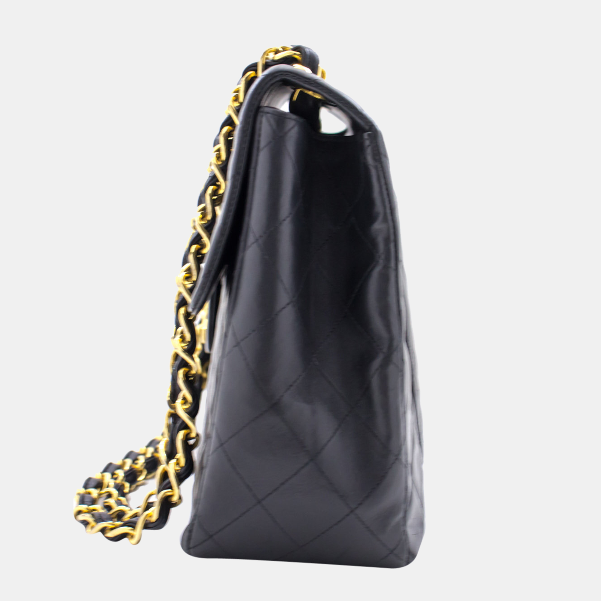 

Chanel Black Leather Vintage Single Flap Bag