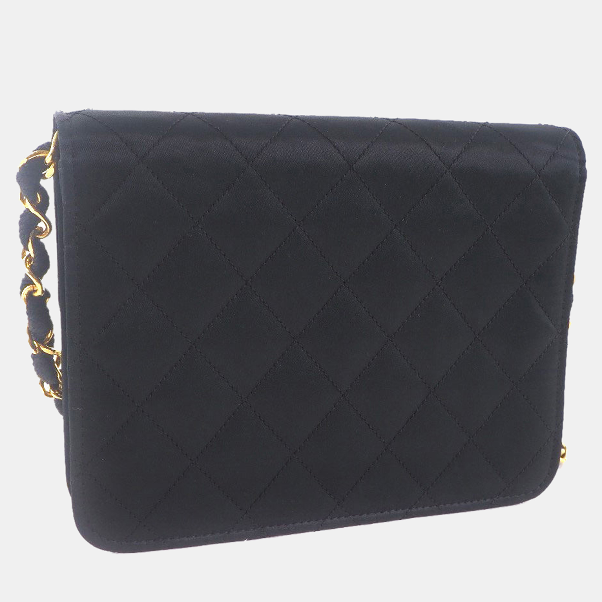 

Chanel Black Silk Mini Square Flap Bag