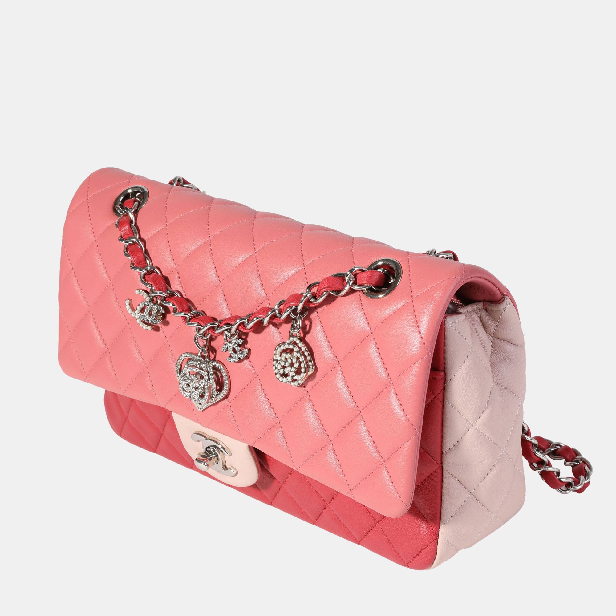 

Chanel Pink & Red Quilted Lambskin Valentine's Day Single Flap Bag