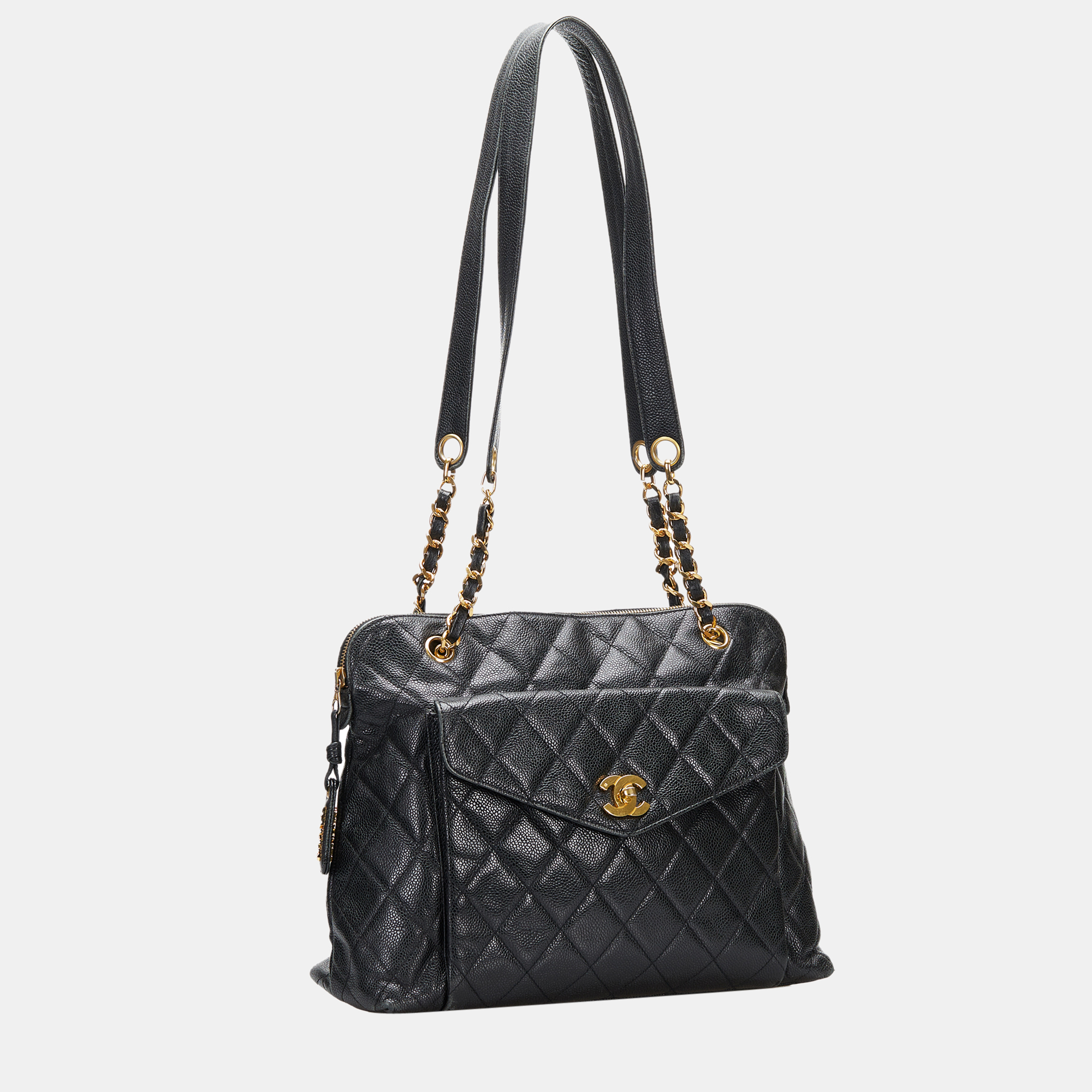 

Chanel Black Caviar CC Shoulder Bag