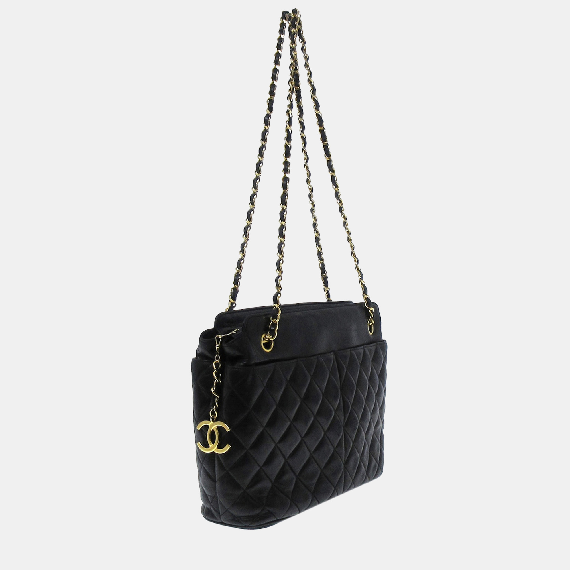 

Chanel Black Matelasse Lambskin Tote Bag