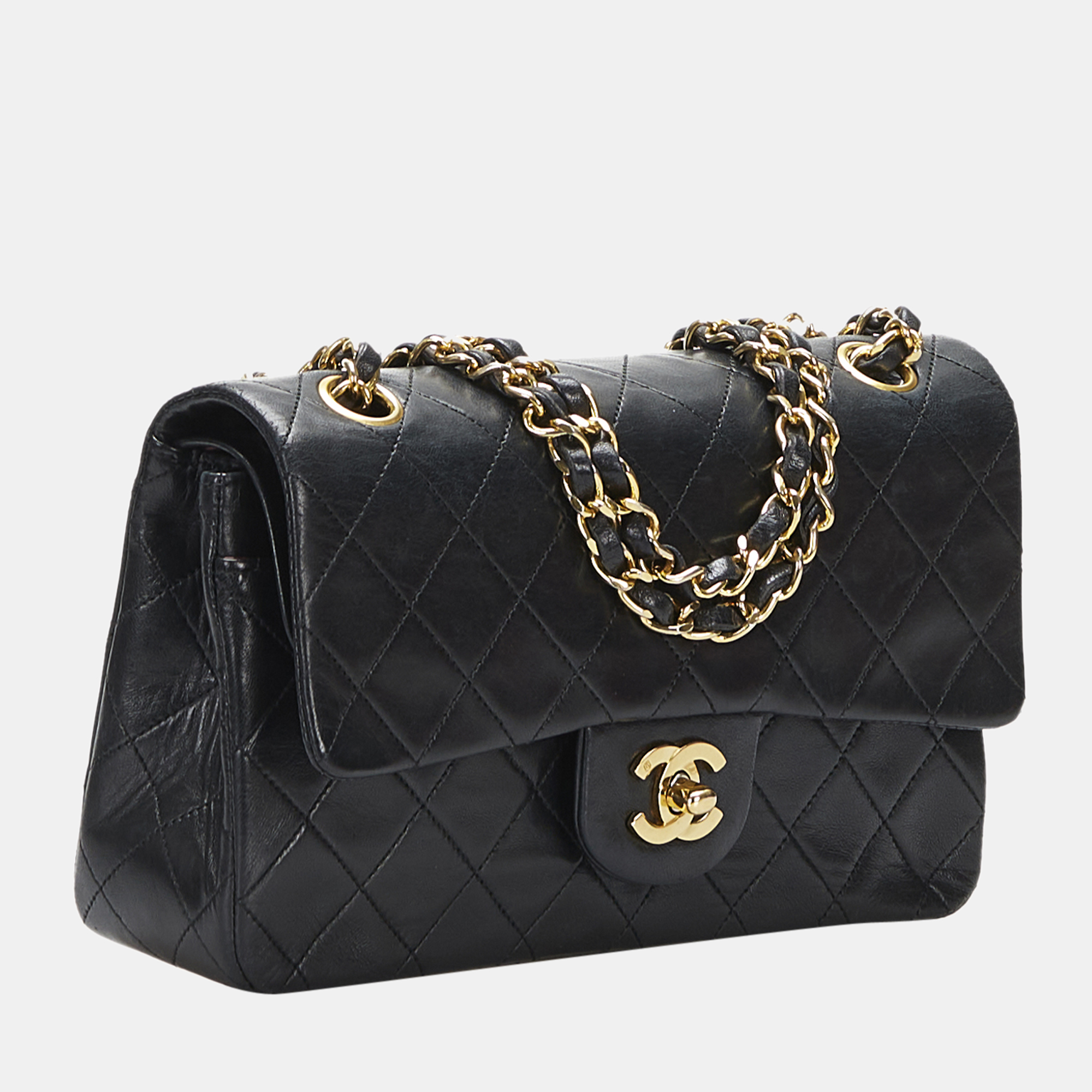 

Chanel Black Small Classic Lambskin Double Flap Bag