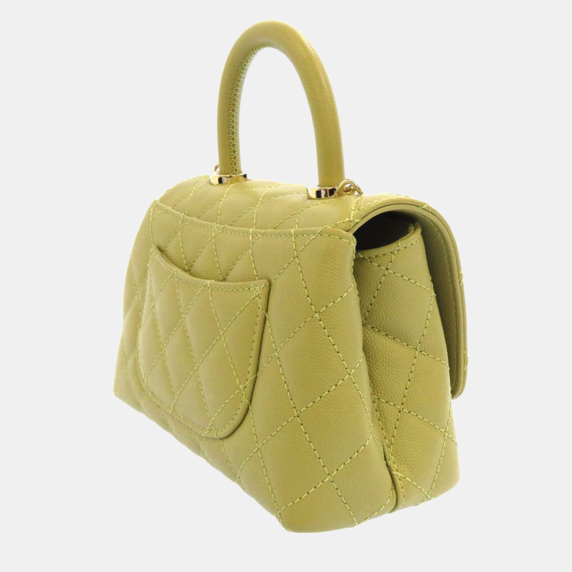 

Chanel Green Caviar Leather Top Handle  Mini Flap Bag