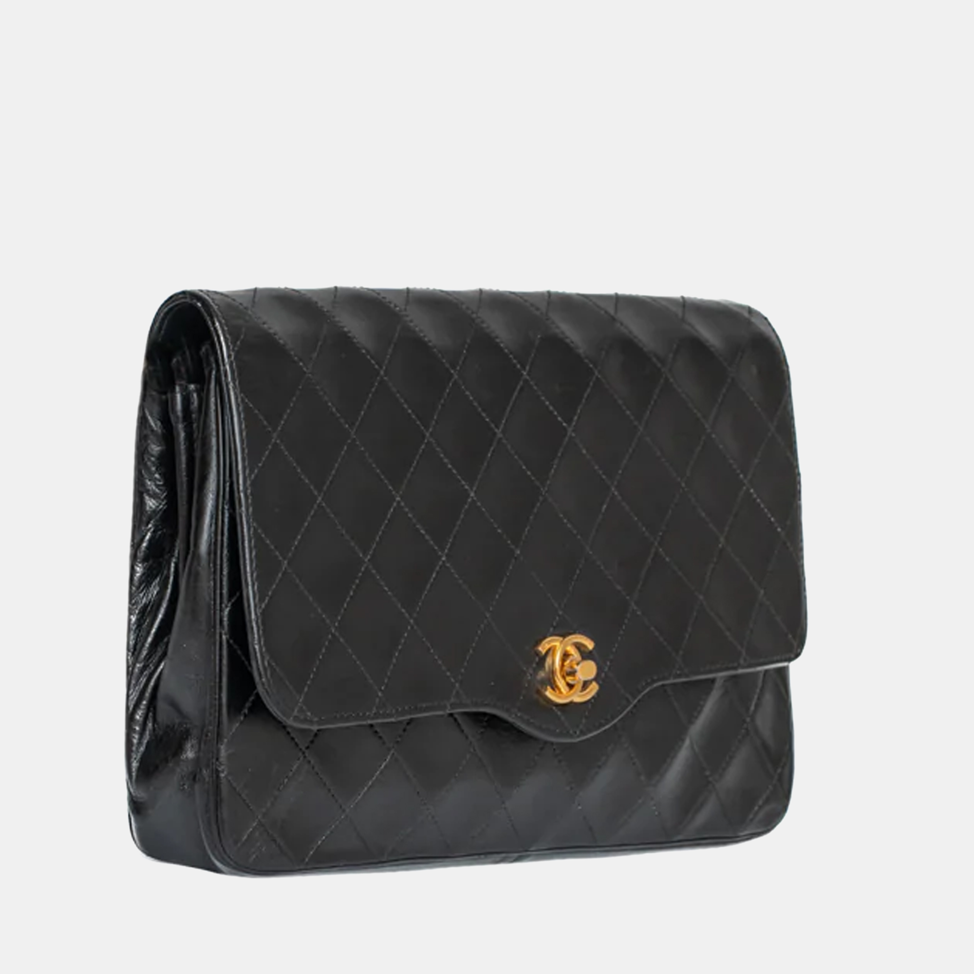 

Chanel Black Lambskin leather Vintage Flap Bag