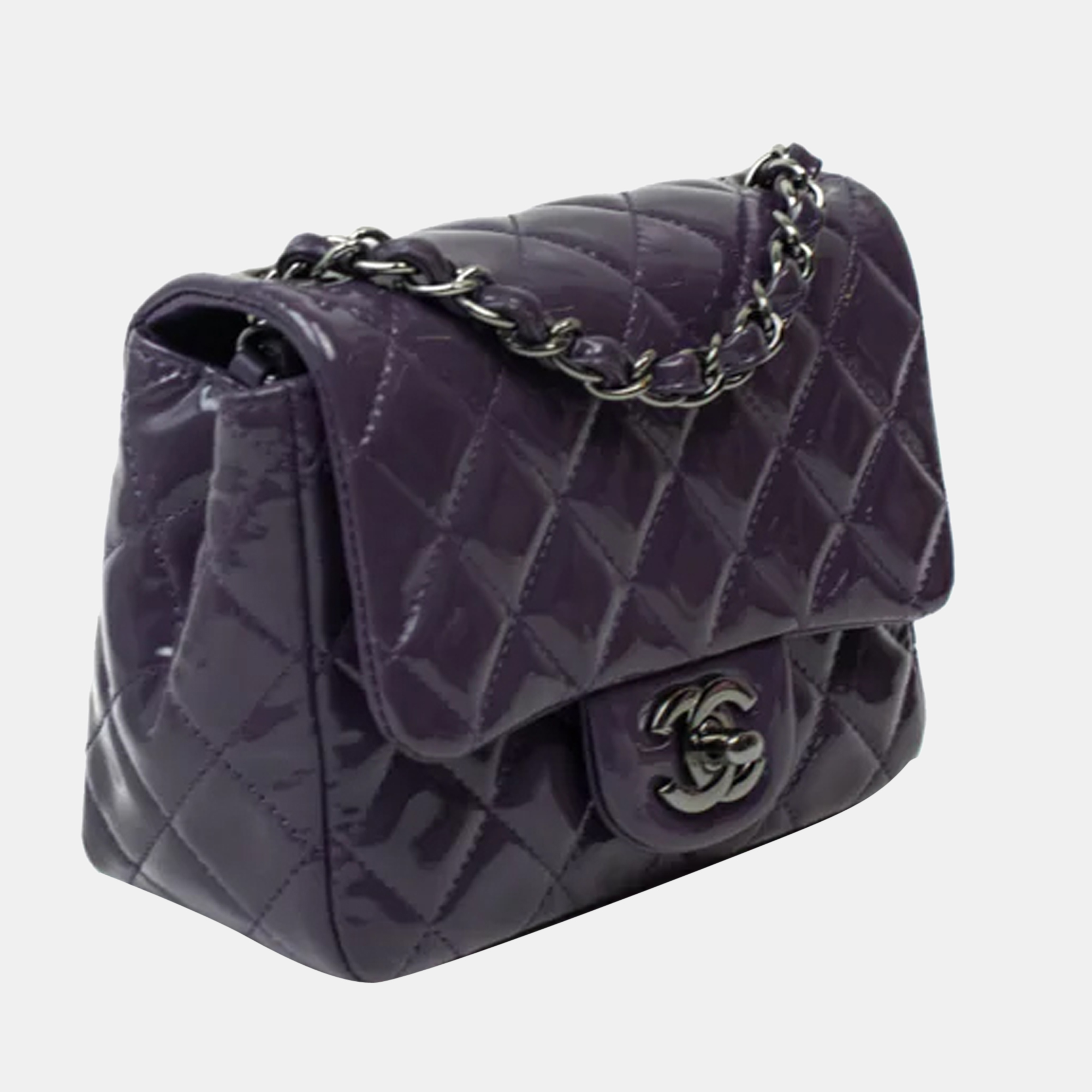 

Chanel Purple Leather Flap Bag