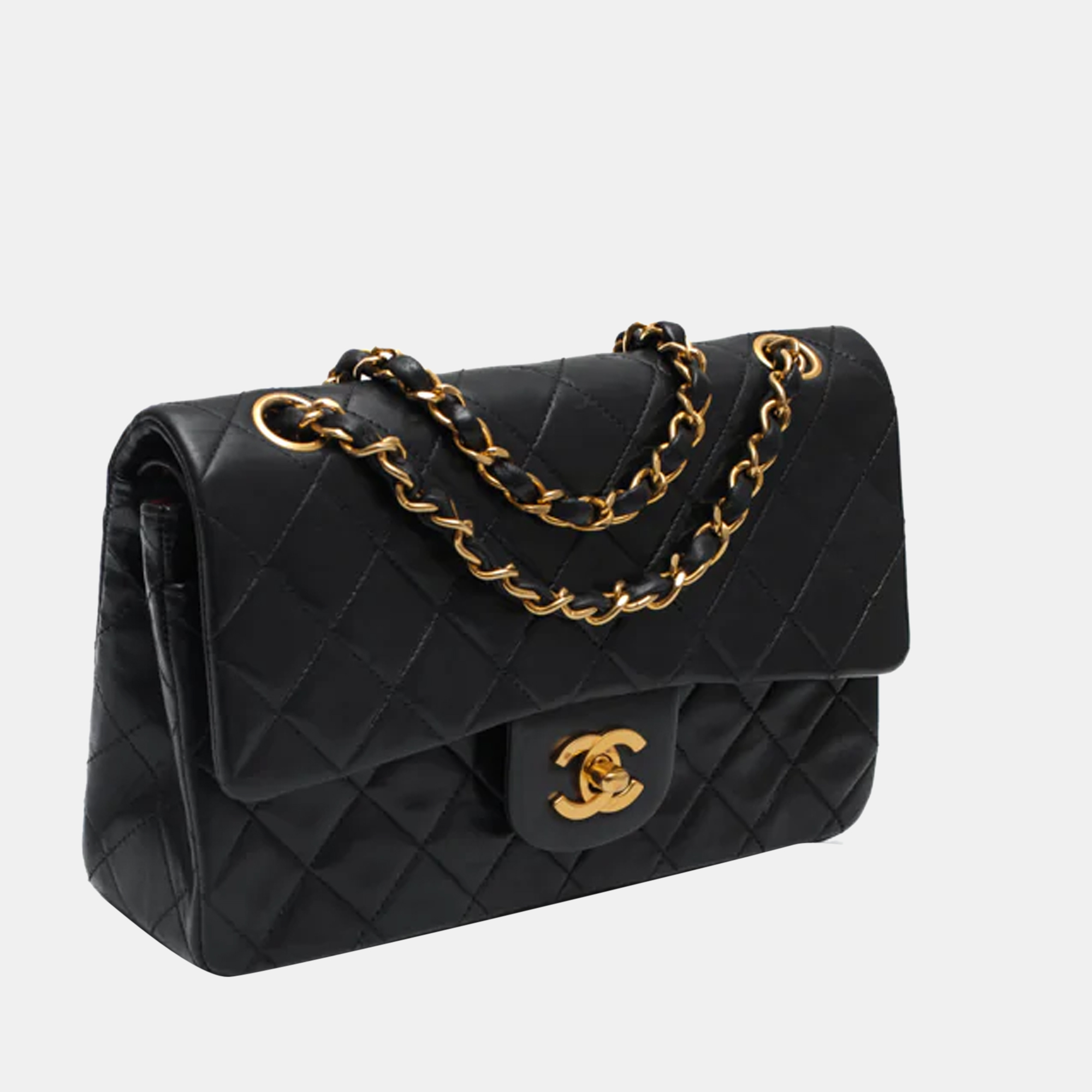 

Chanel Black Lambskin Leather Classic Double Flap Bag
