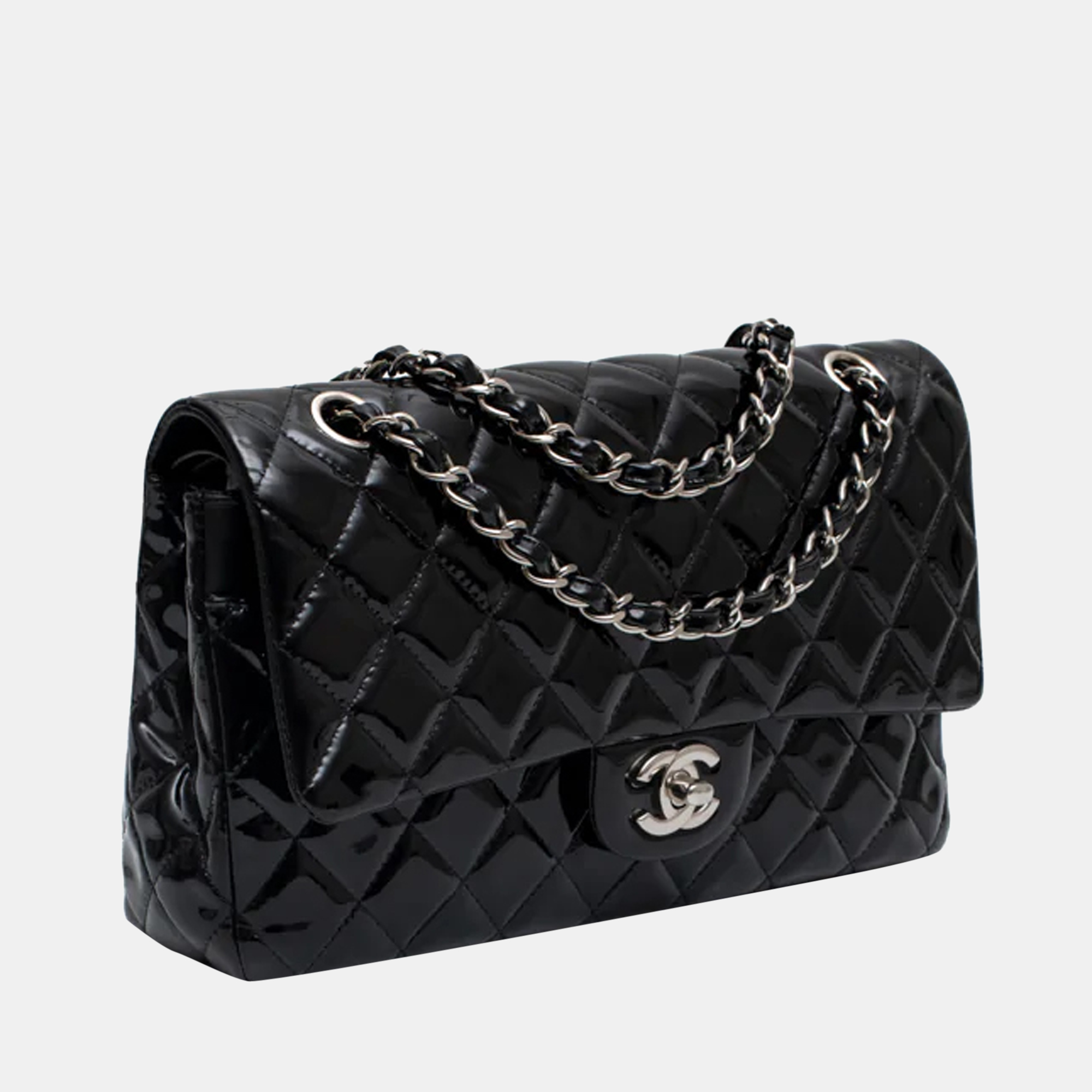 

Chanel Black Patent Leather Medium Classic Double Flap Bag