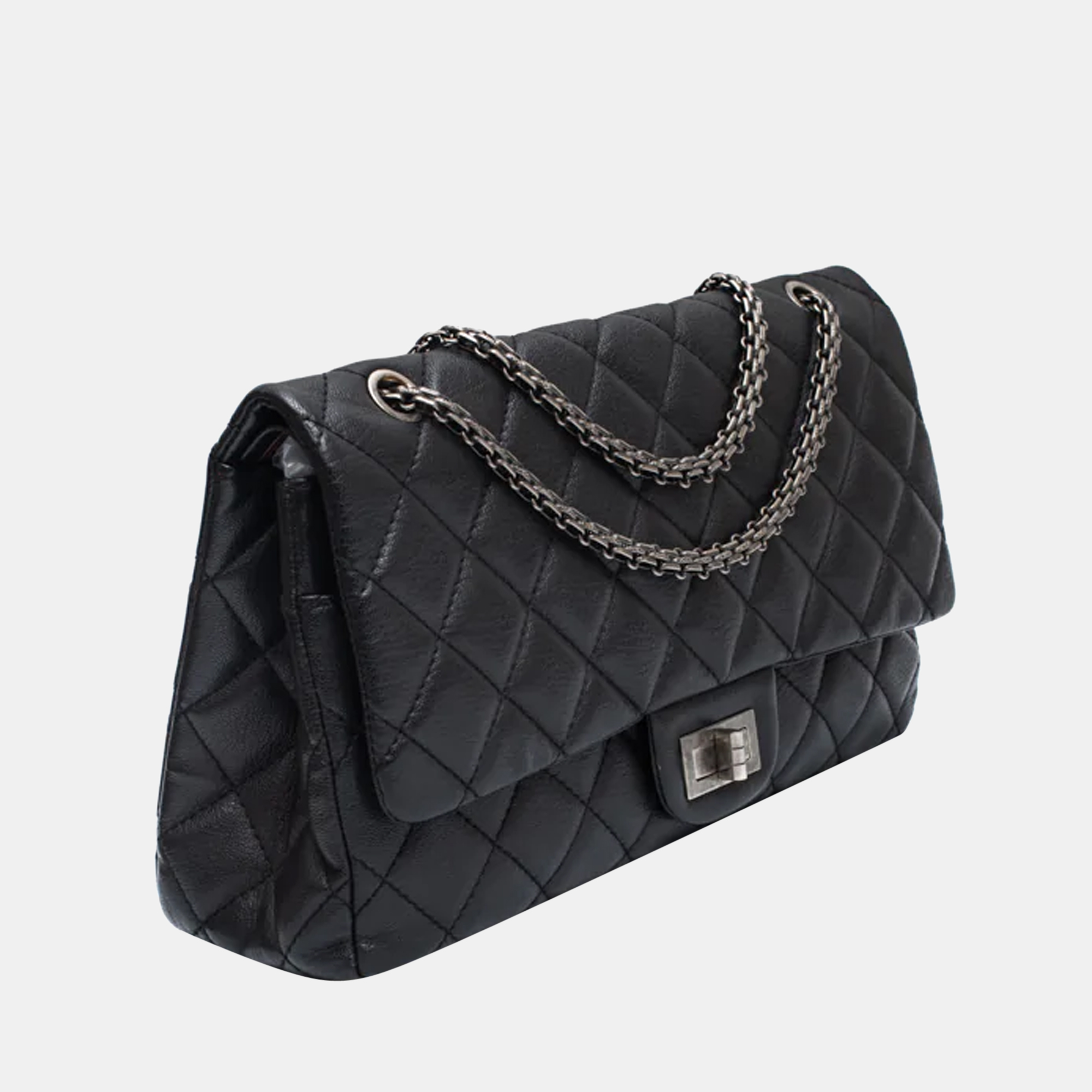 

Chanel Black Quilted Leather Reissue 2.55 Classic 227 Flap Bag