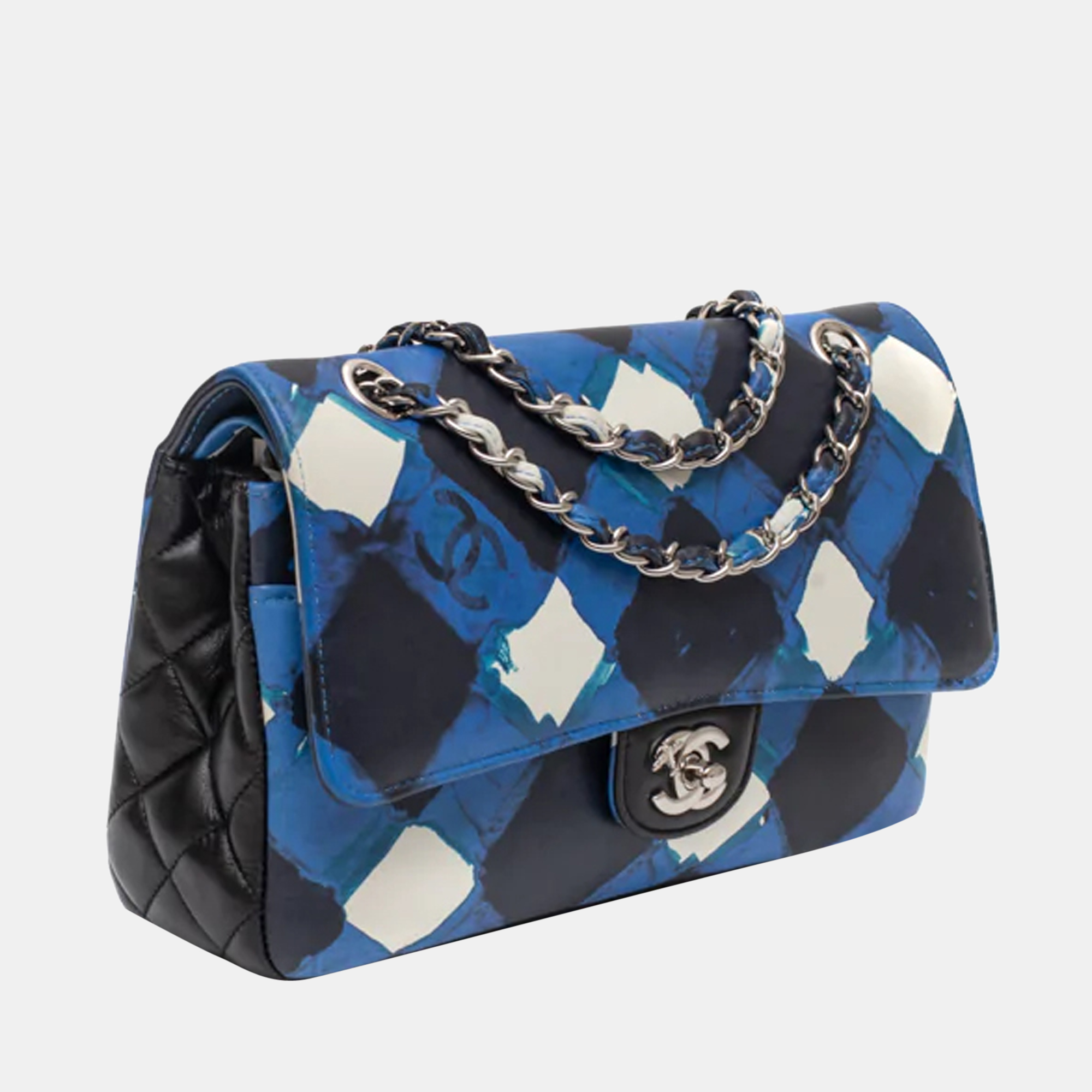 

Chanel Blue/Black Leather Limited Edition Airline Flap Bag