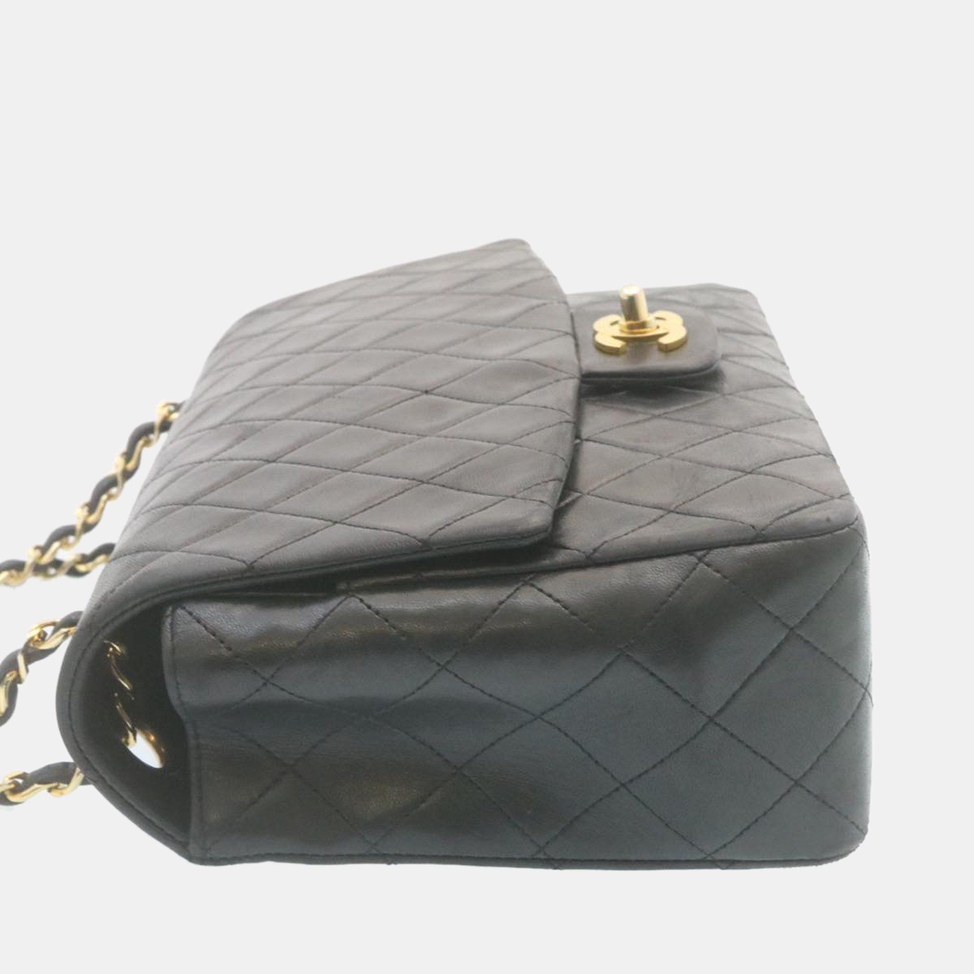 

Chanel Black Lambskin Leather  Classic Single Flap Bag