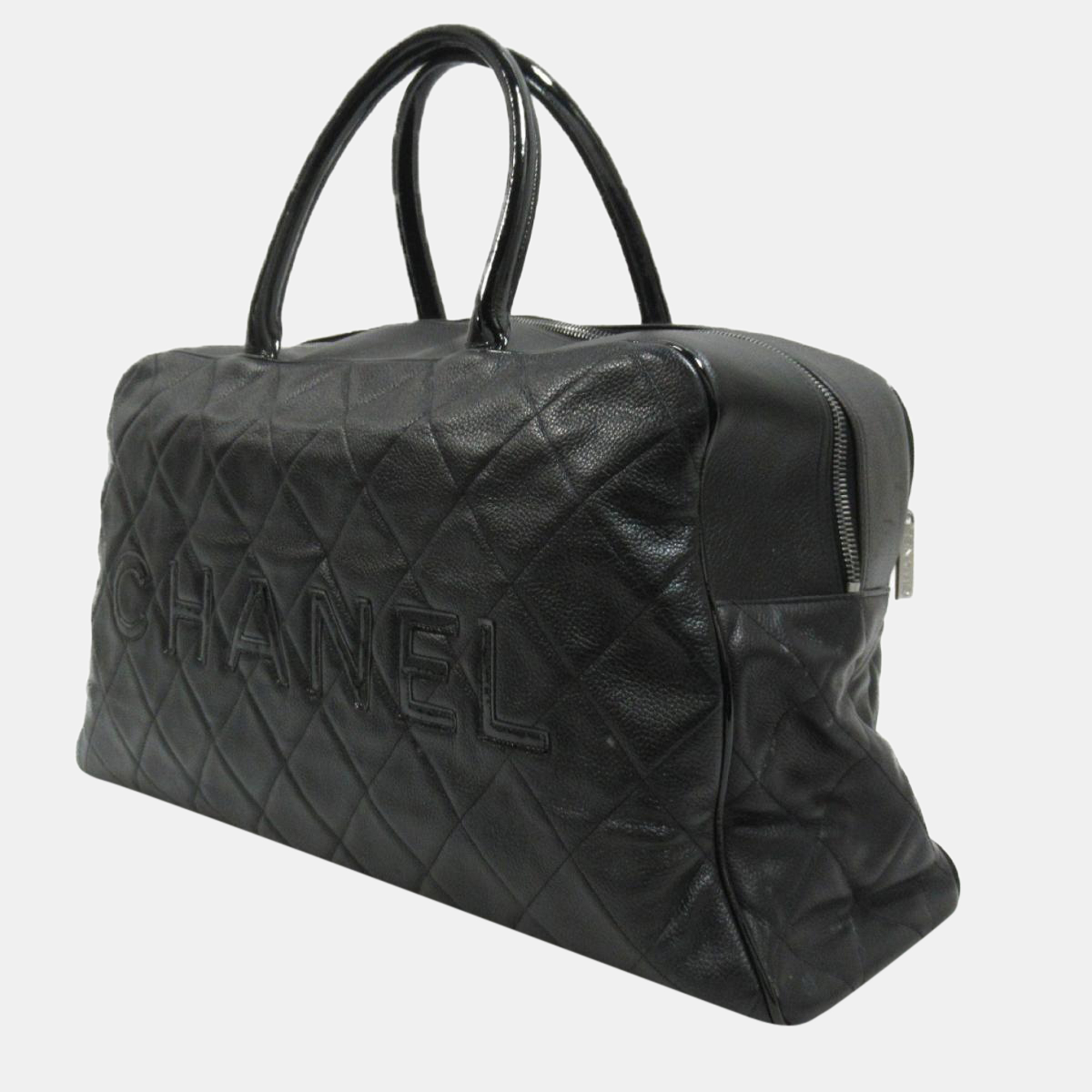 

Chanel Black Quilted Leather Boston Bag