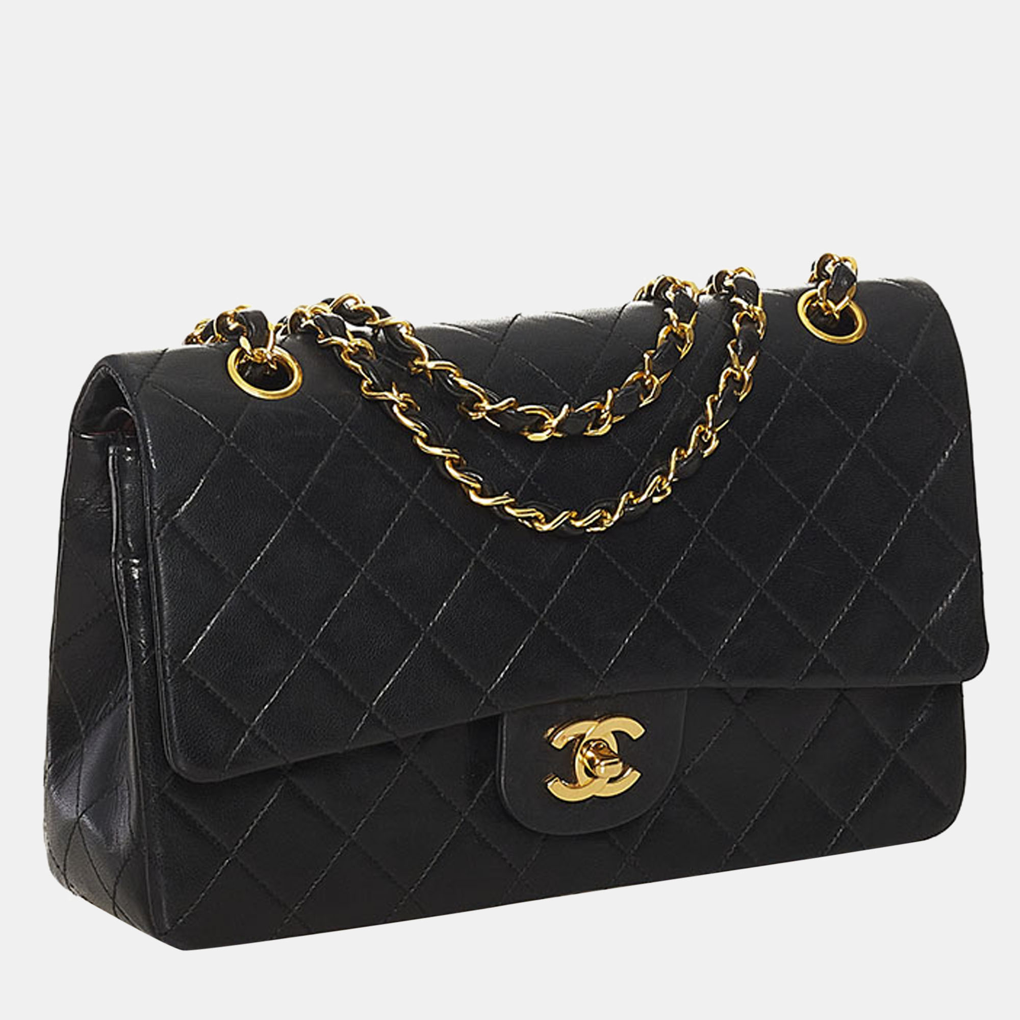 

Chanel Black Caviar Leather  Classic Double Flap Shoulder Bag