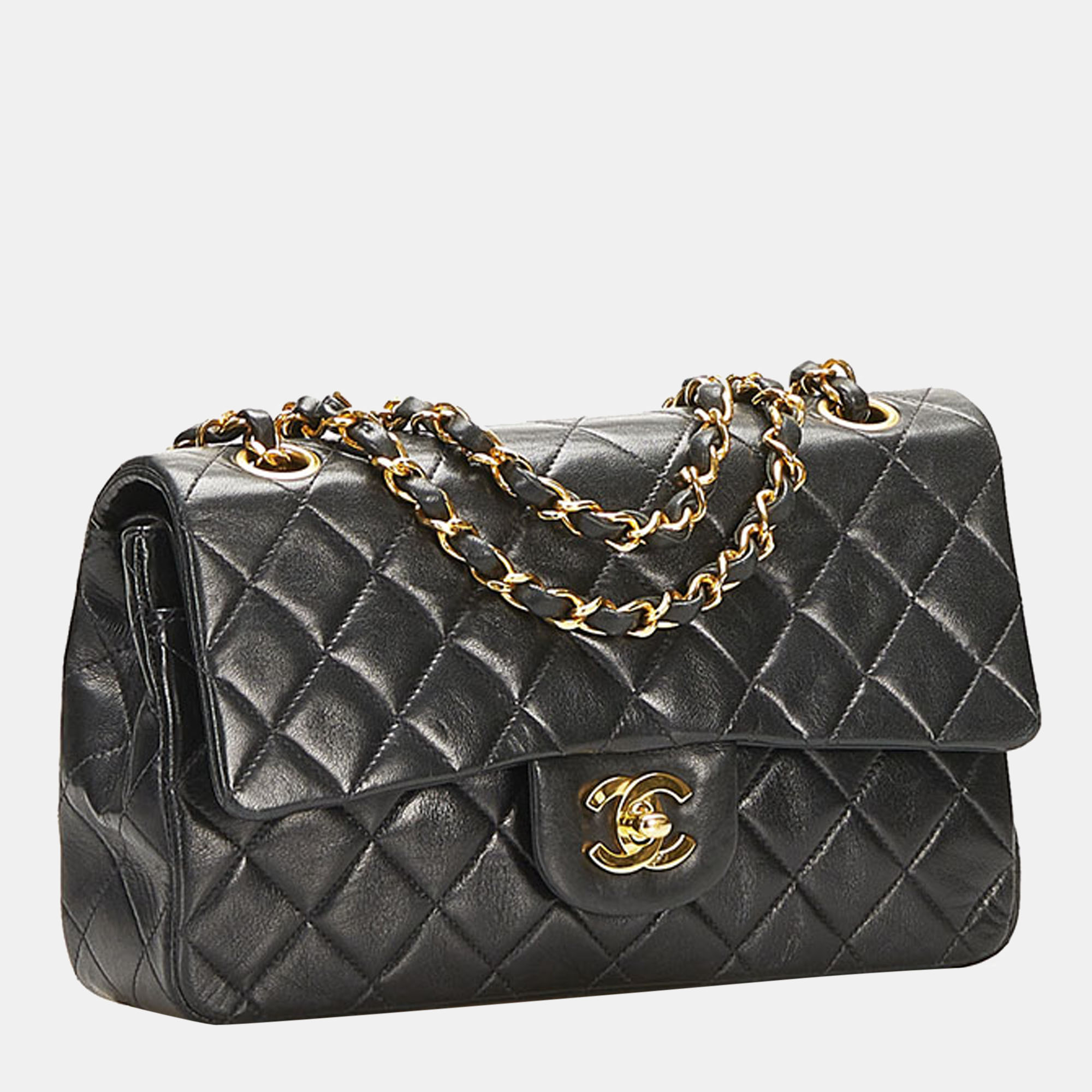

Chanel Black Caviar Leather  Classic Double Flap Shoulder Bag