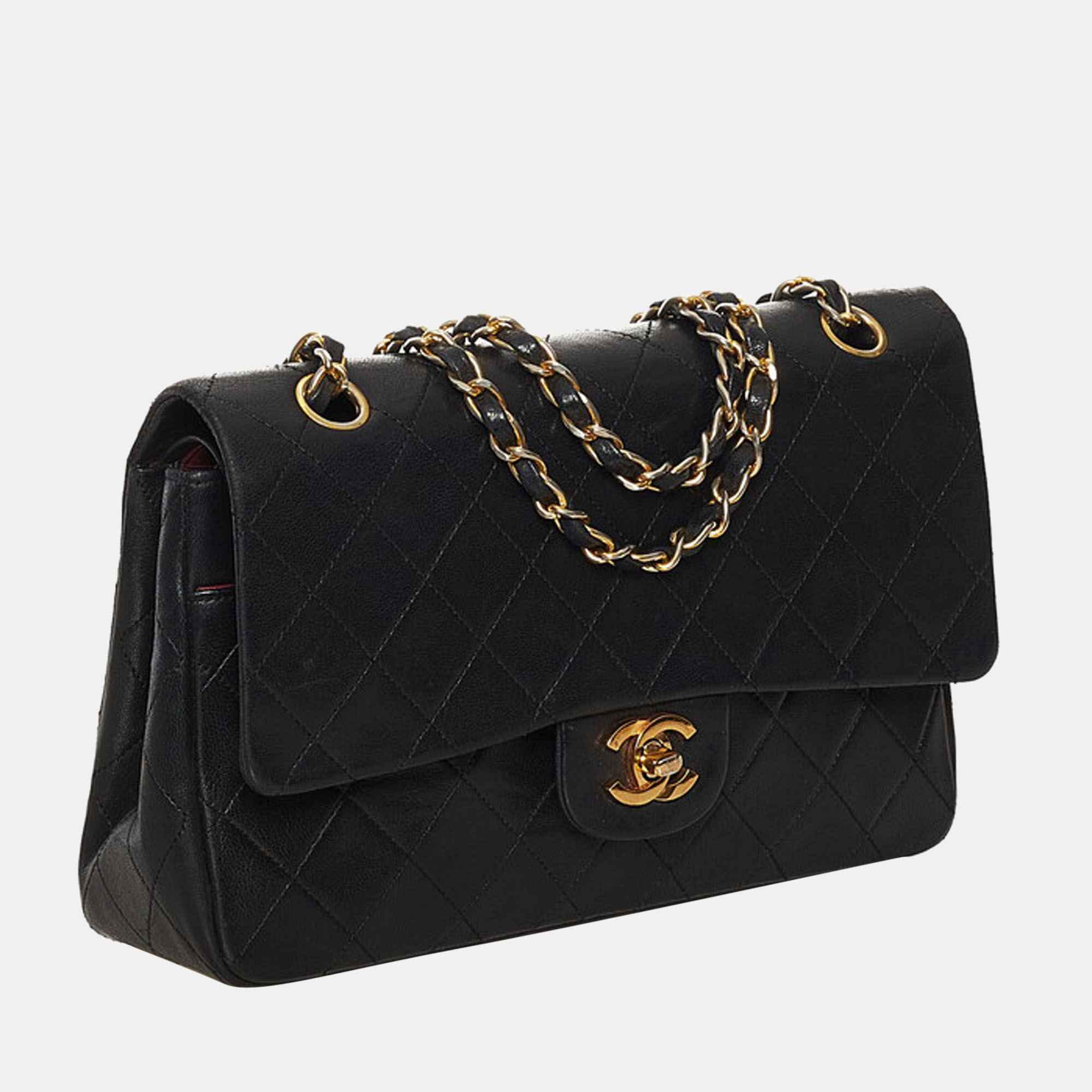 

Chanel Black Lambskin Leather  Classic Double Flap Bag