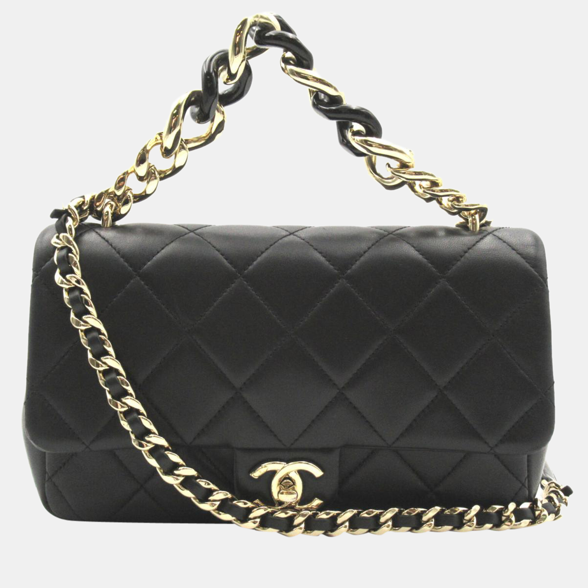 Pre-owned Chanel Black Classic Double Chain Flap Bag