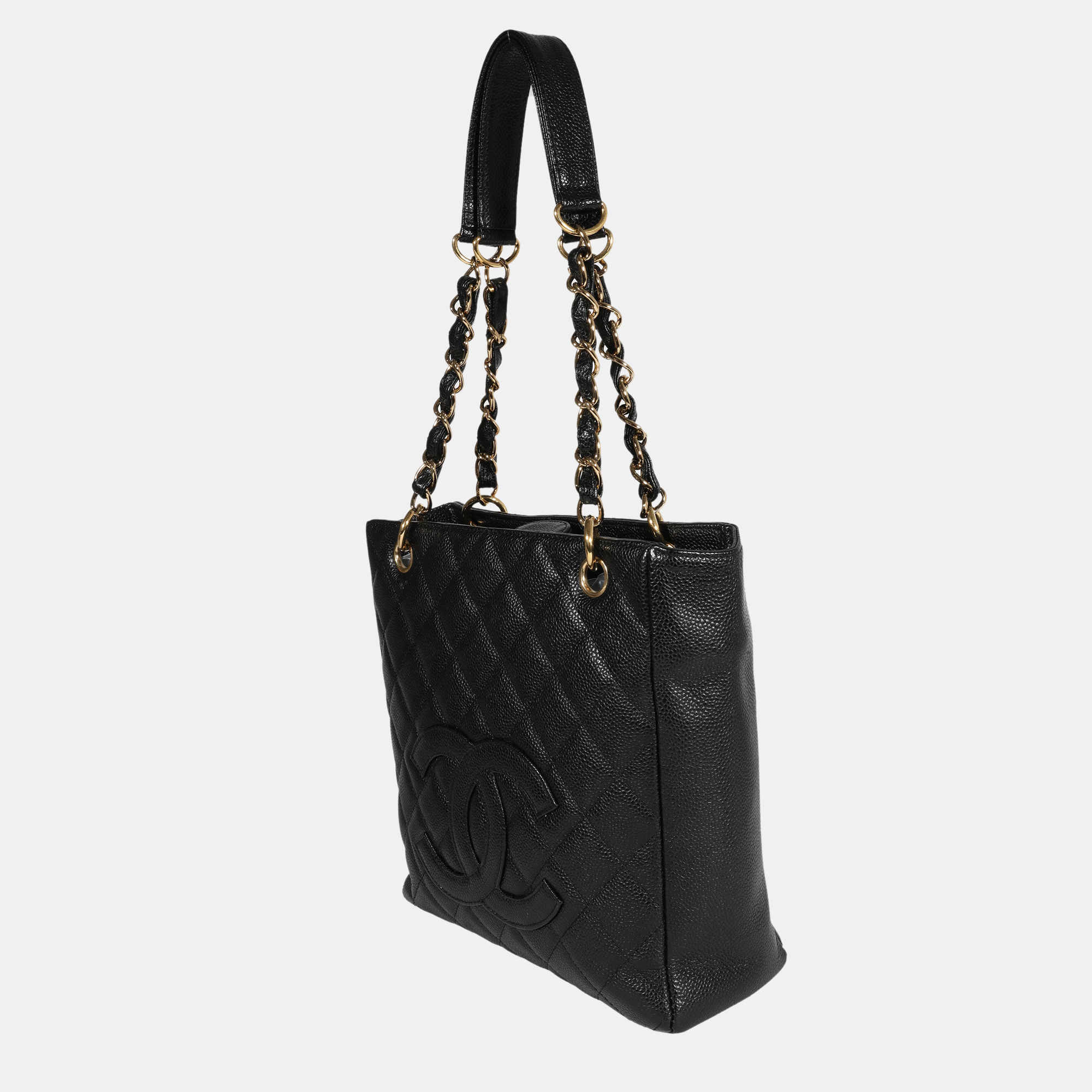 

Chanel Black Quilted Caviar Leather Petite Shopping Tote