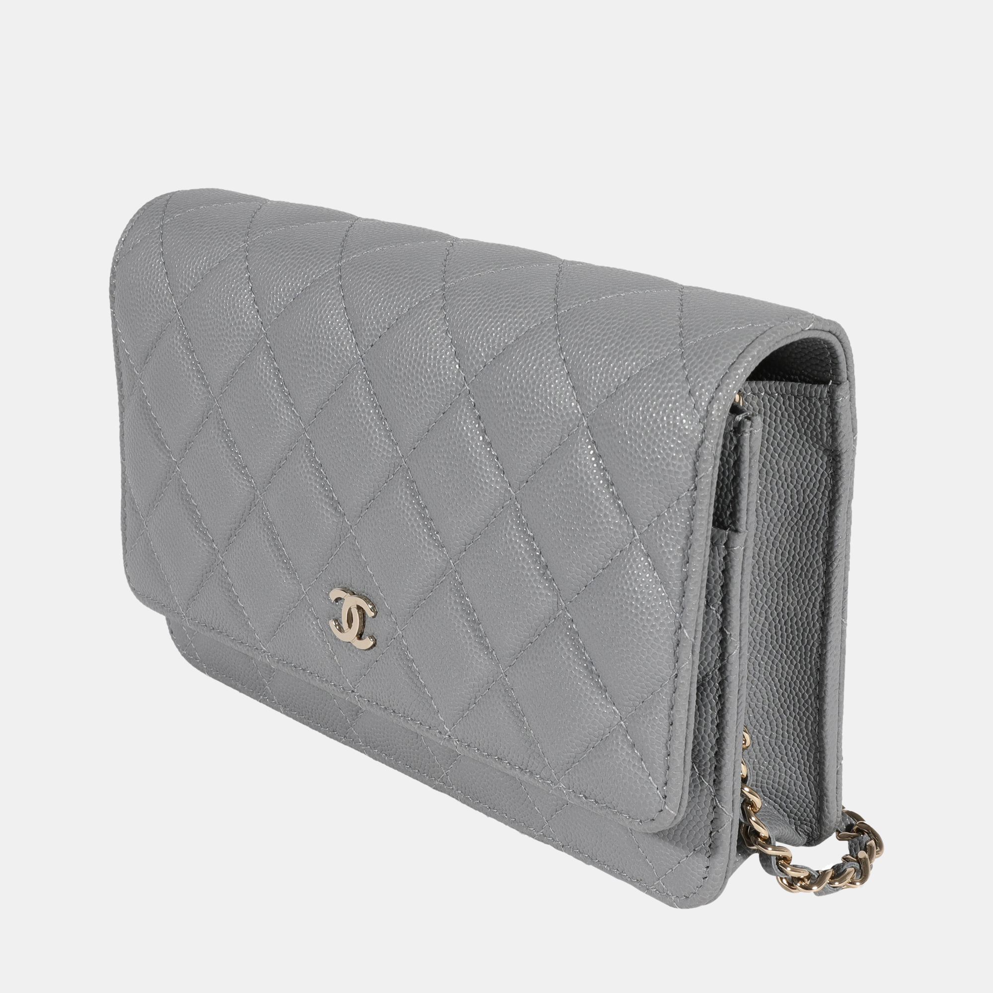 

Chanel Grey Caviar Leather Mini Wallet On Chain