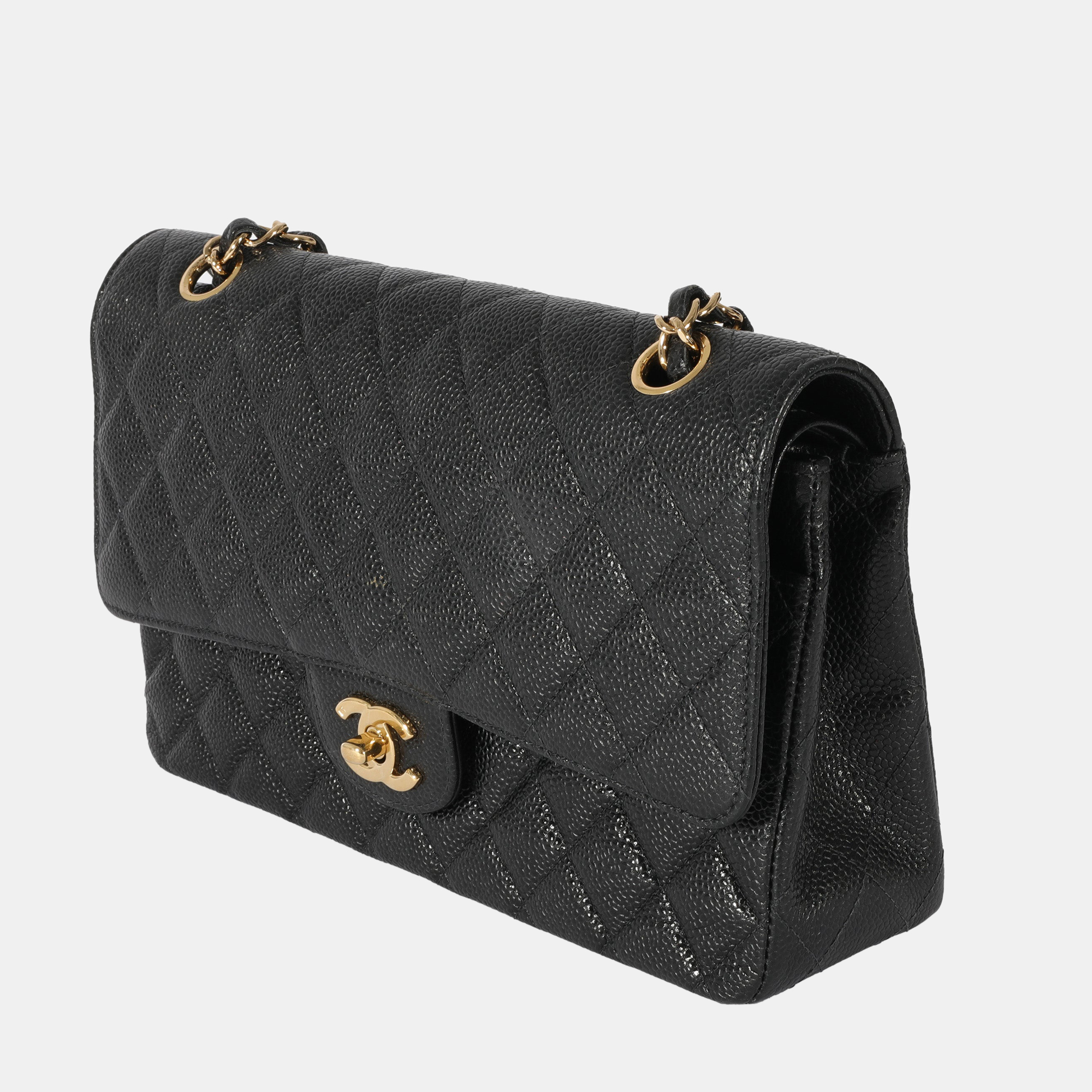 

Chanel Black Caviar Leather Medium Classic Double Flap Bag