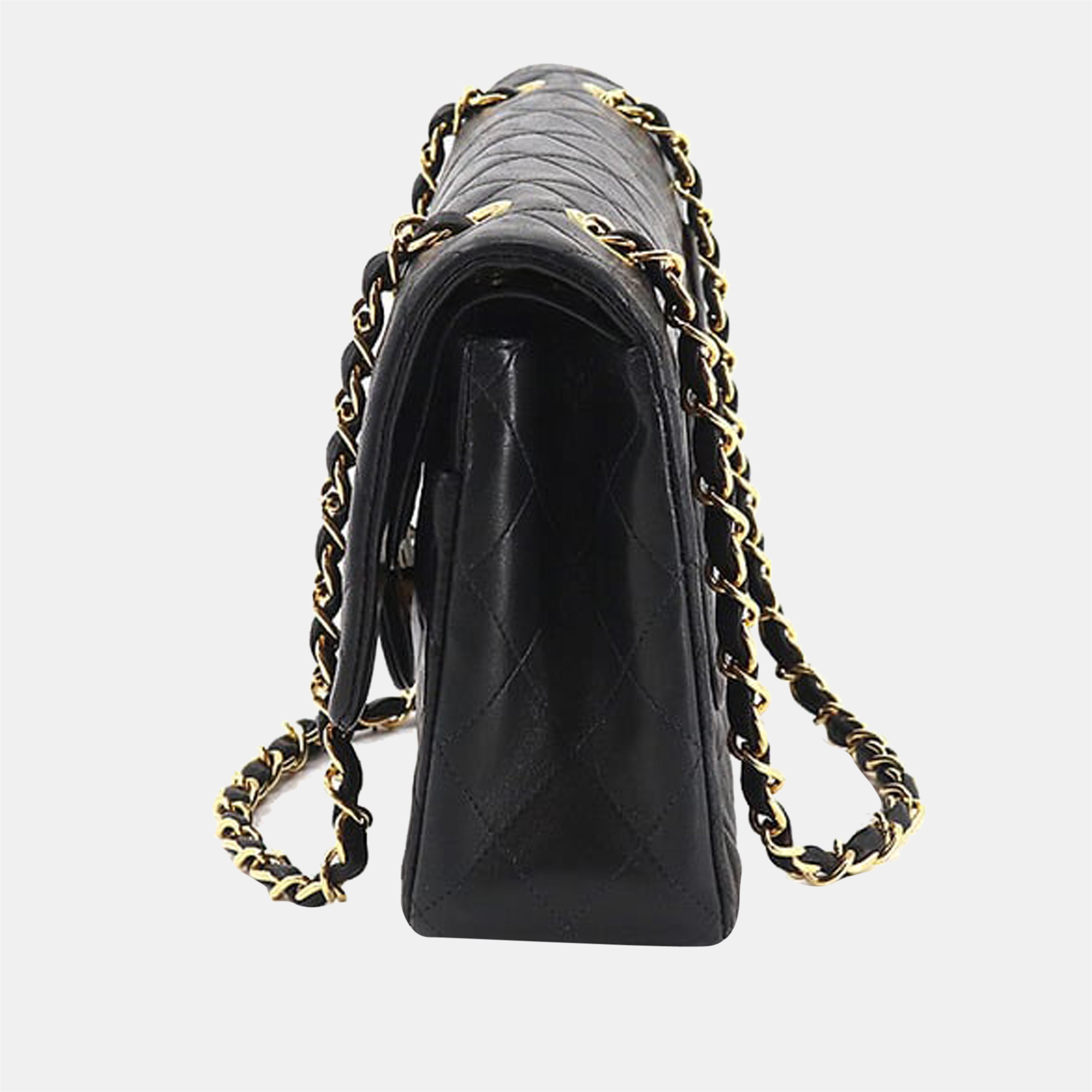 

Chanel Black Leather  Vintage Classic Double Flap Shoulder Bag