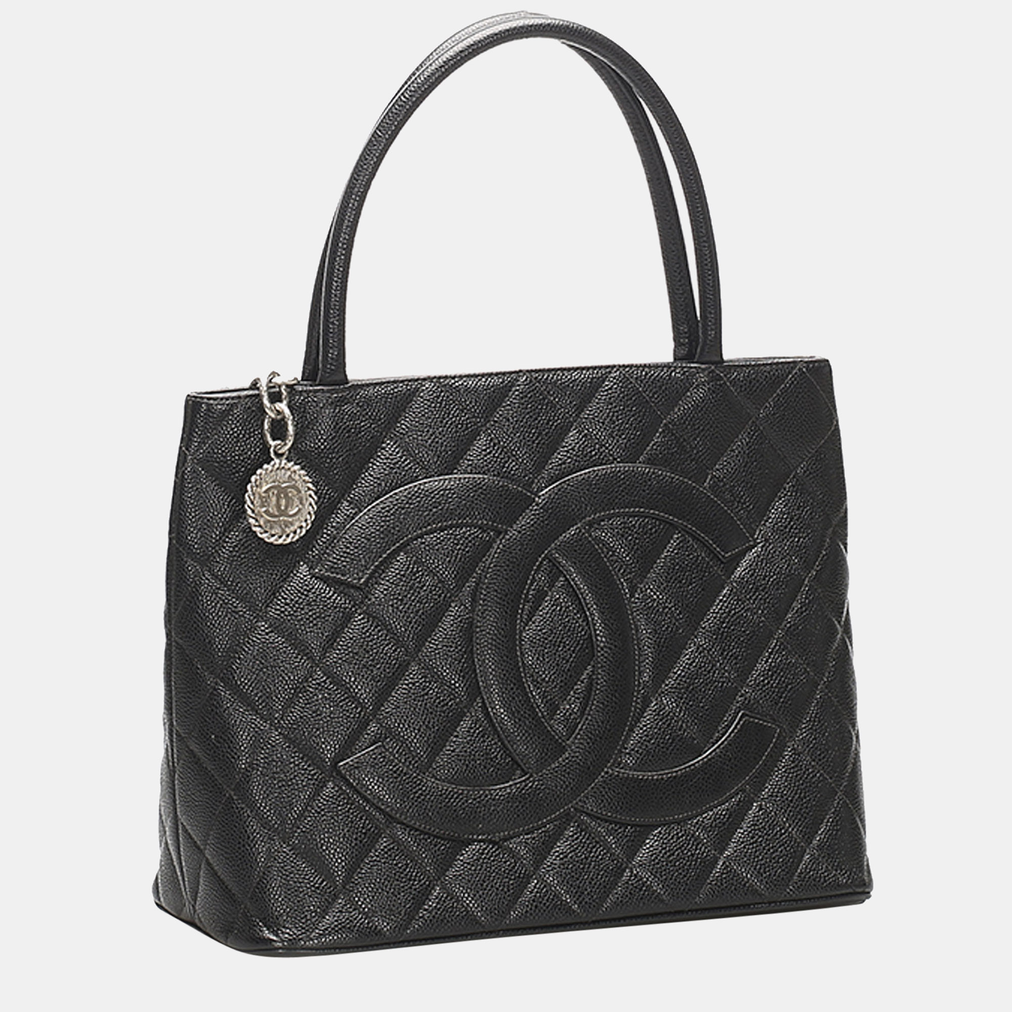 

Chanel Black Medallion Caviar Leather Tote Bag