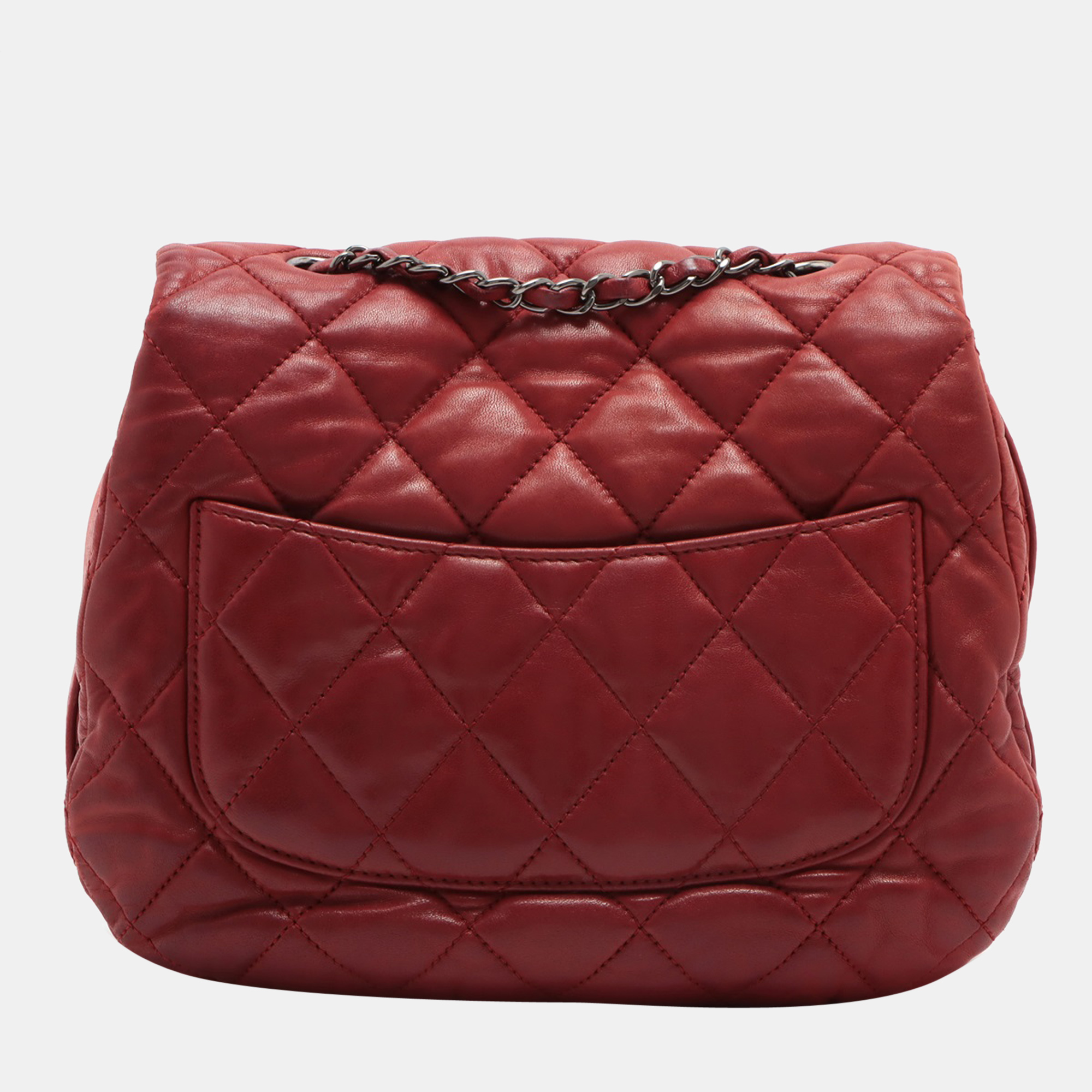

Chanel Red Quilted Leather CC Flap Bag