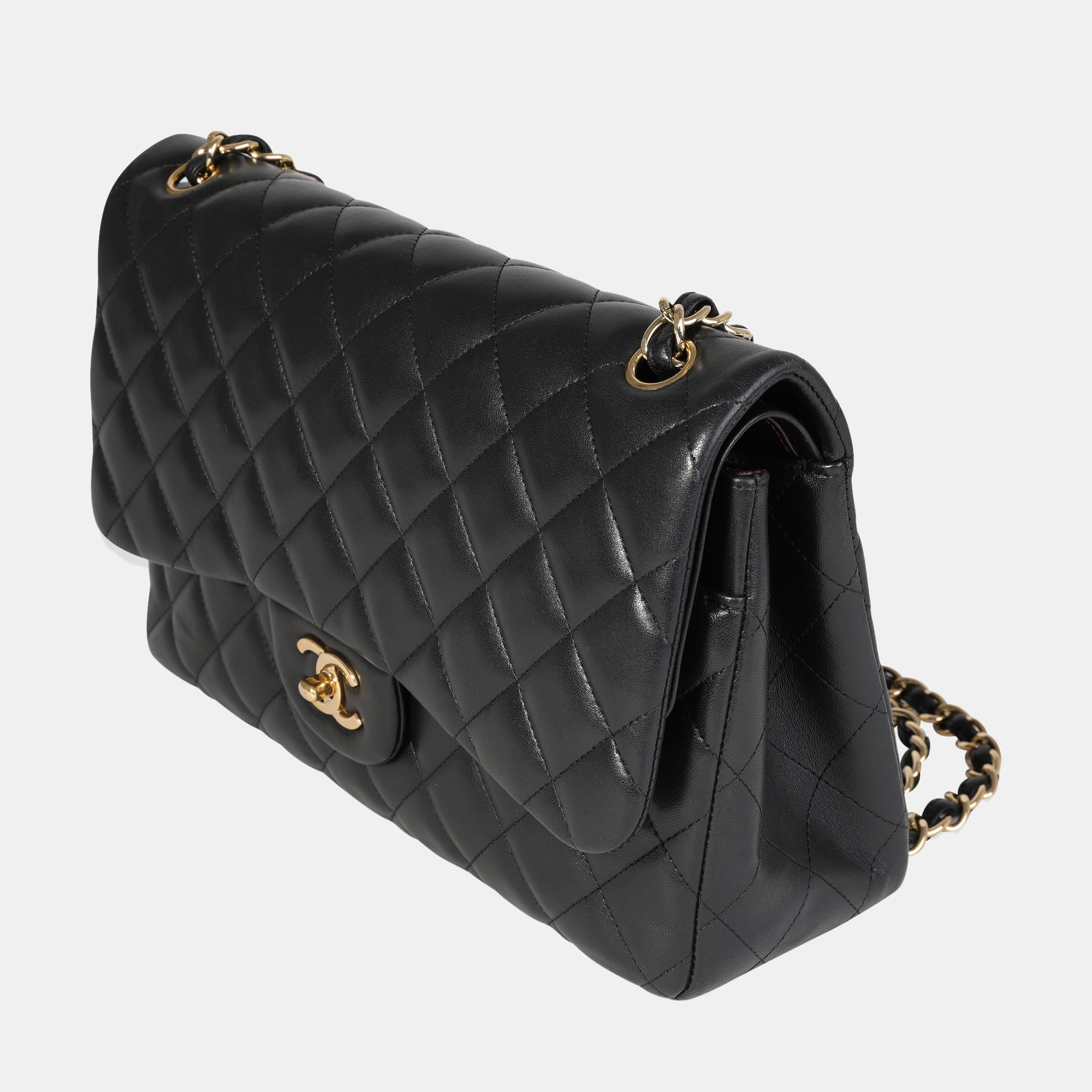 

Chanel Black Quilted Leather Jumbo Classic Double Flap Shoulder Bag