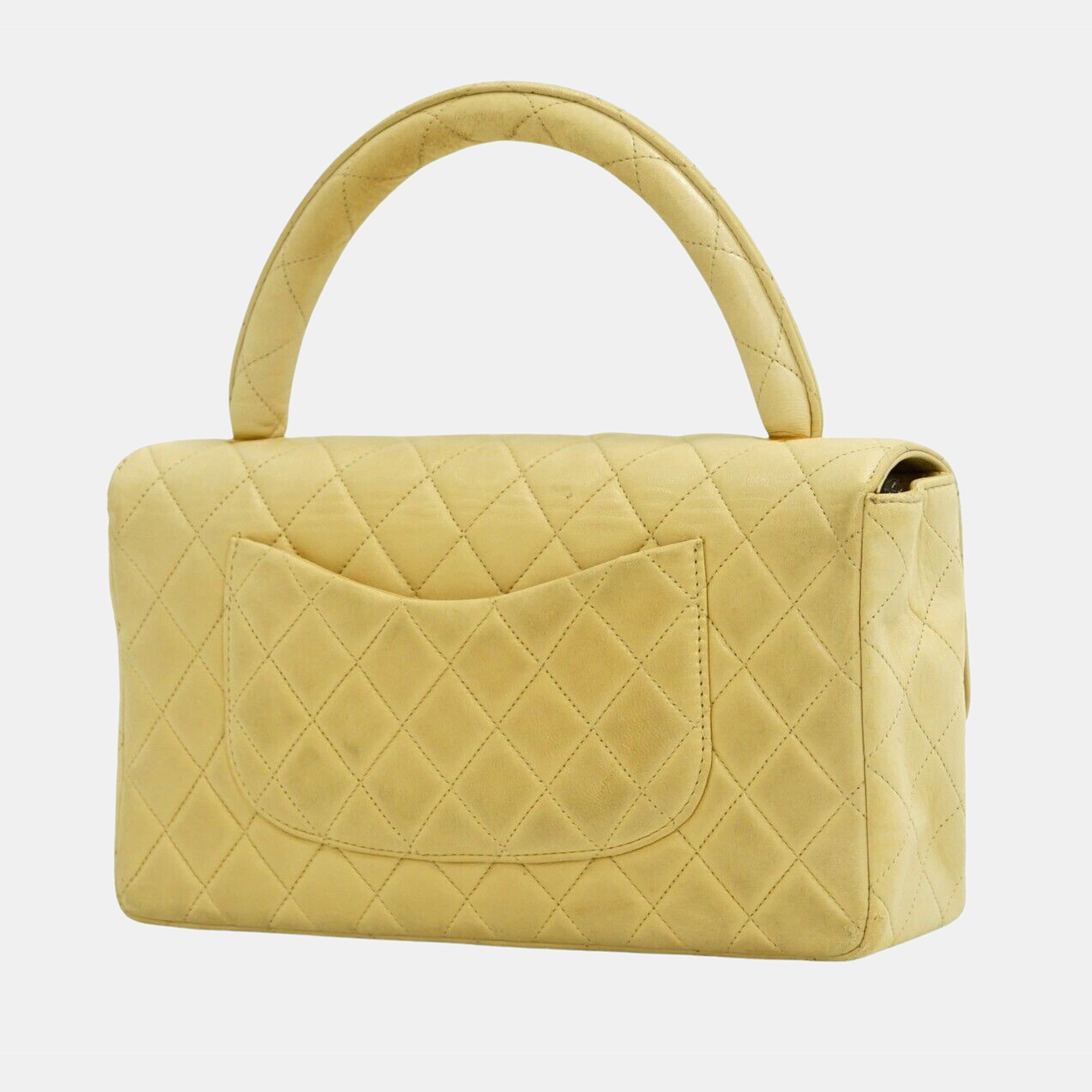 

Chanel Yellow Caviar Leather Coco Top Handle Bag