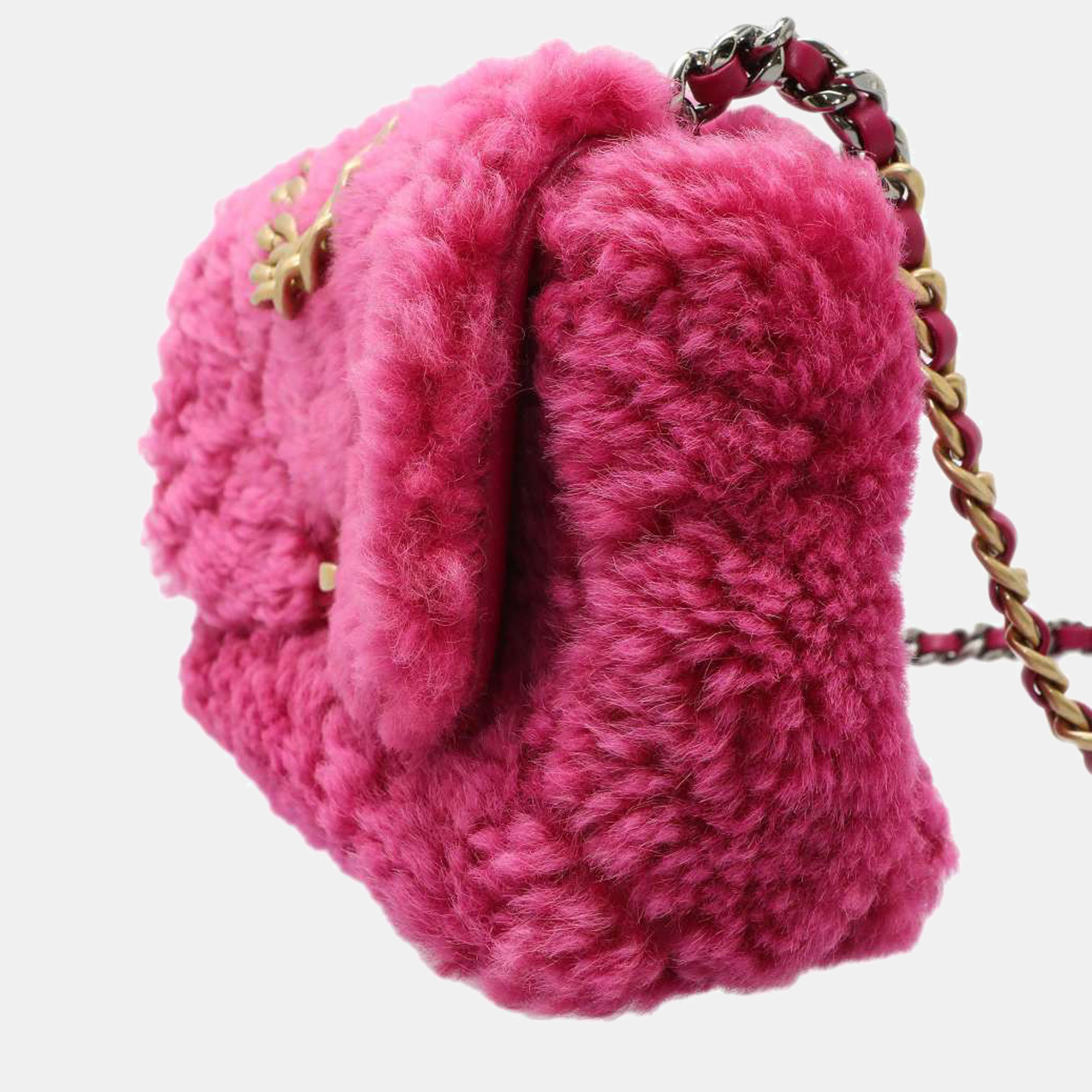 

Chanel Pink Shearling Sheepskin Medium 19 Shoulder Bag