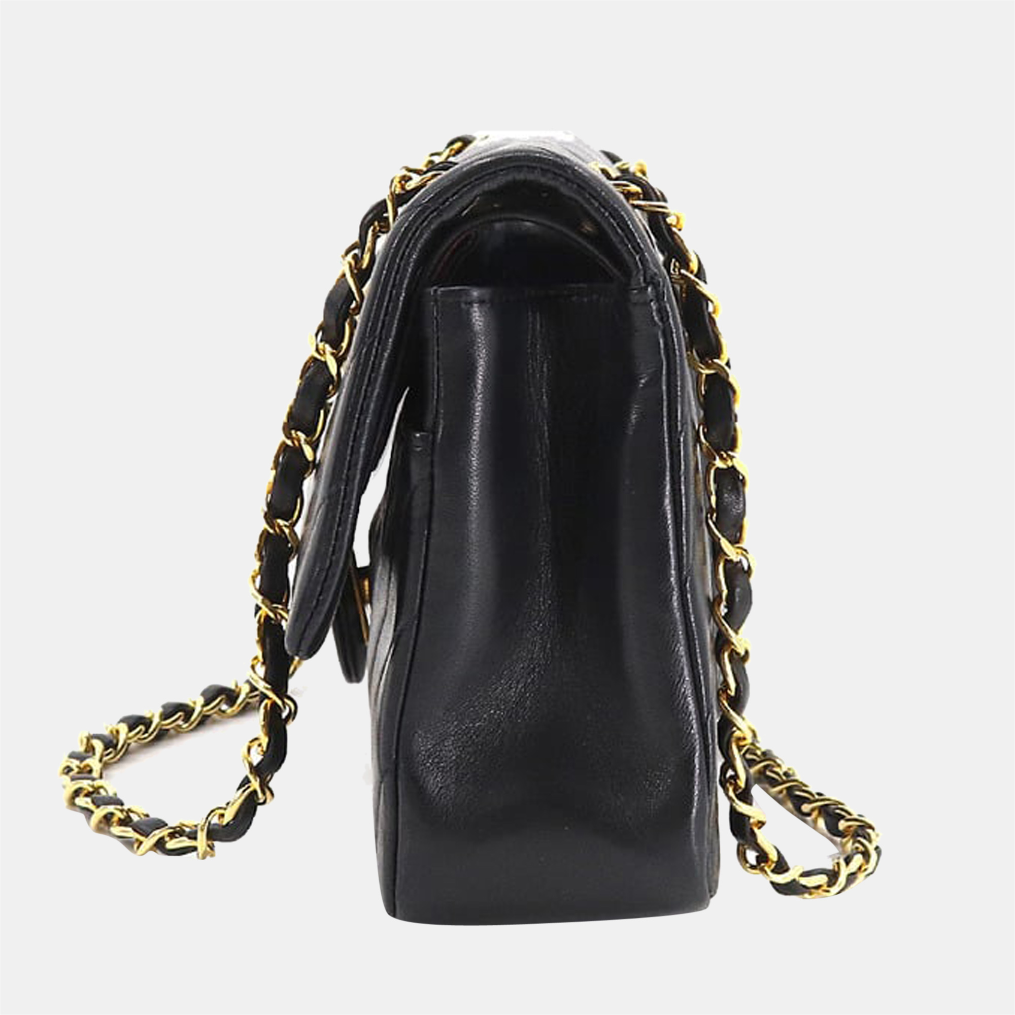 

Chanel Black Chevron Leather Medium Classic Double Flap Shoulder Bag