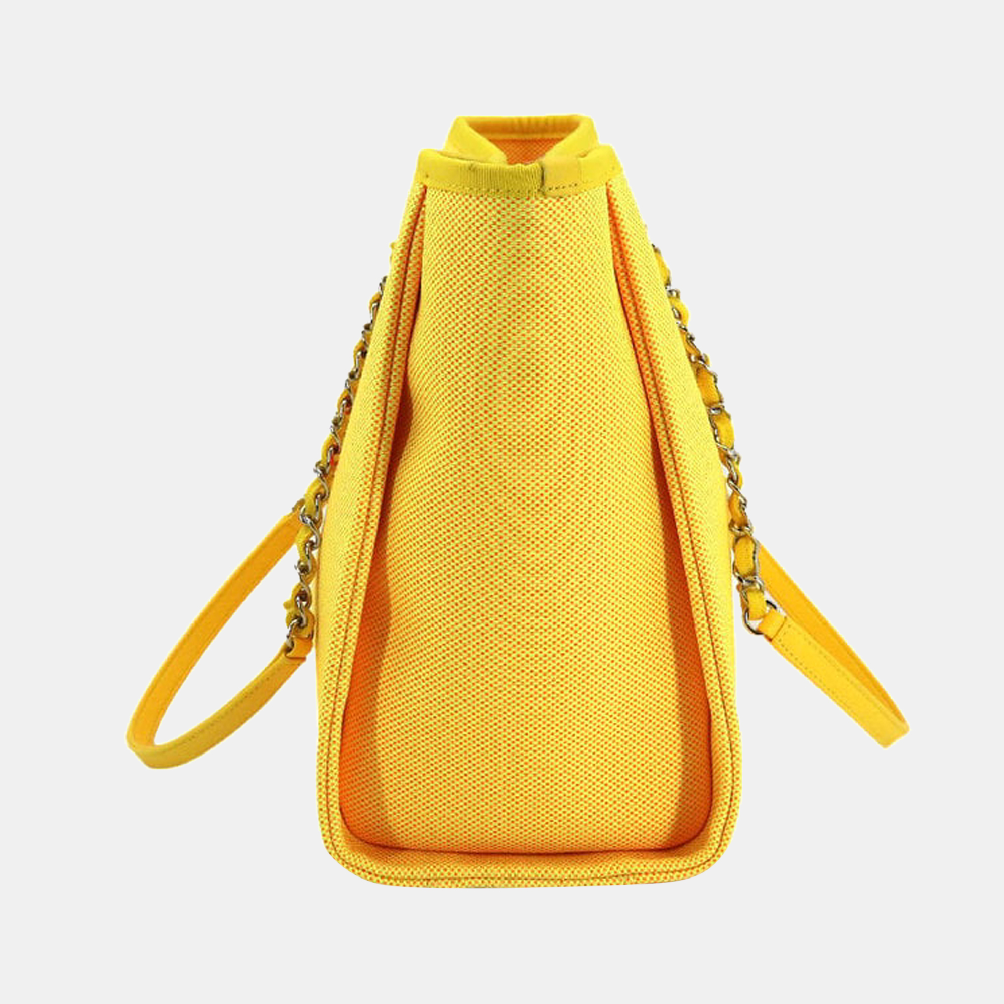 

Chanel Yellow Canvas Medium Deauville Chain Tote Bag