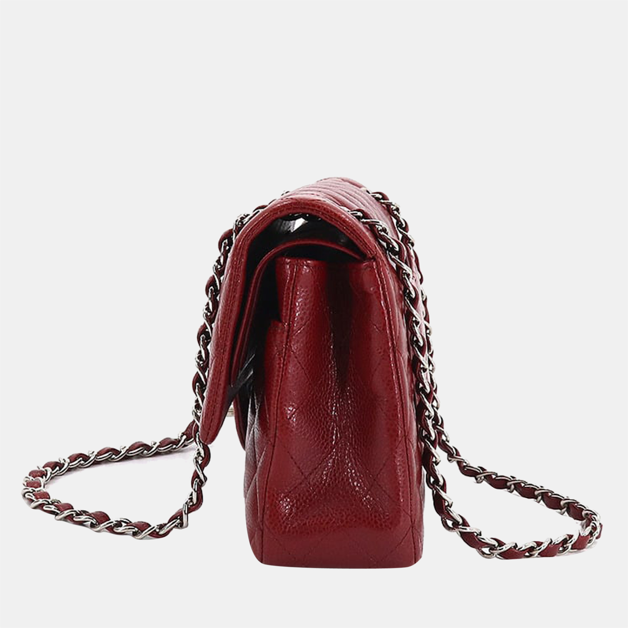 

Chanel Burgundy Leather Medium Classic Double Flap Shoulder Bag