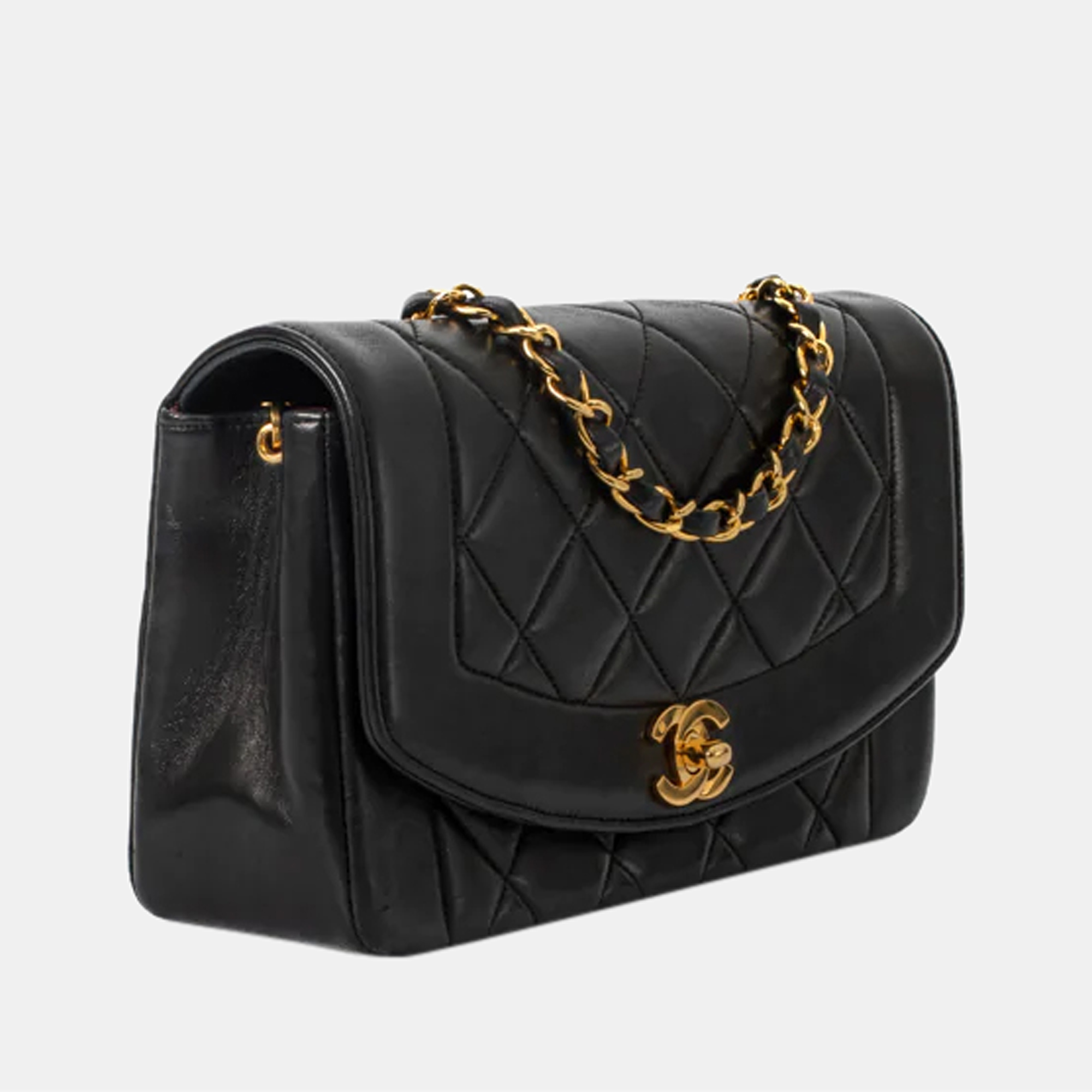 

Chanel Black Leather Vintage Diana Flap Shoulder Bag
