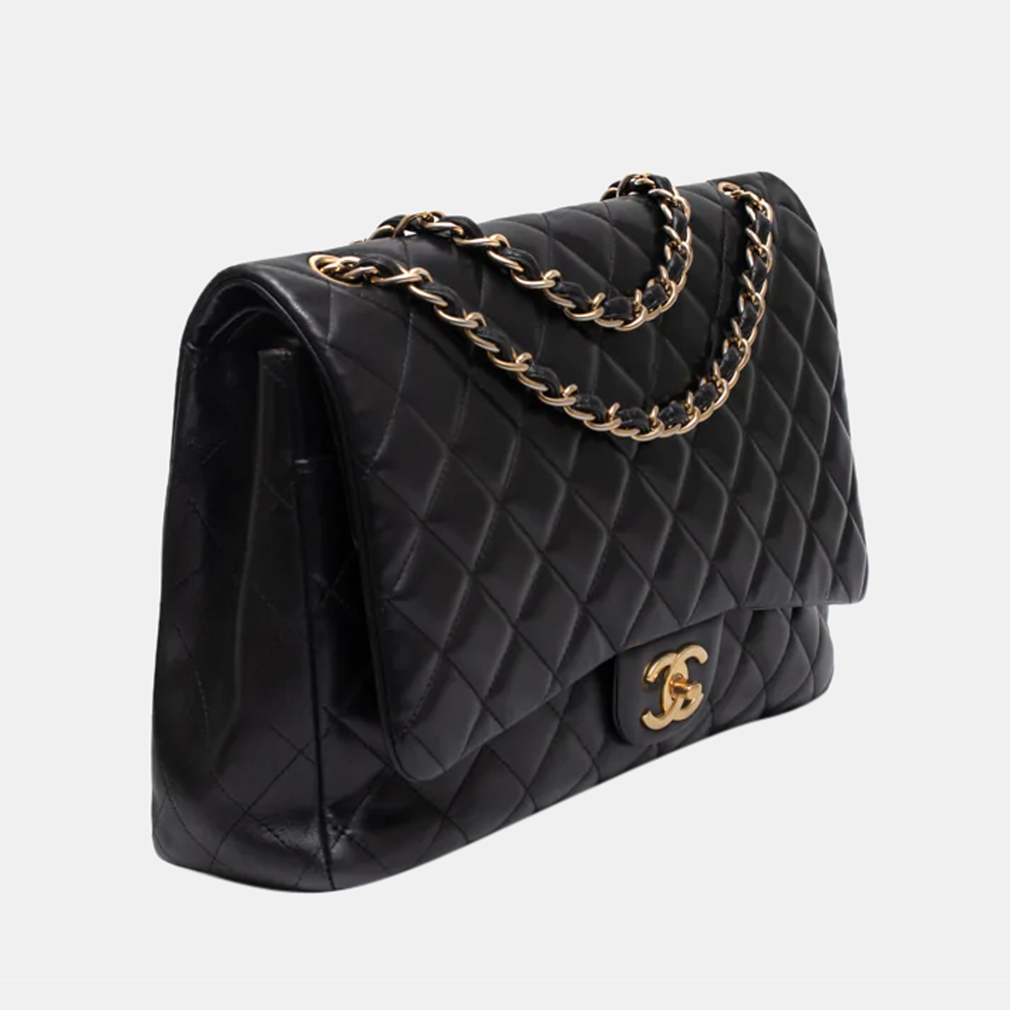

Chanel Black Leather Maxi Classic Double Flap bag