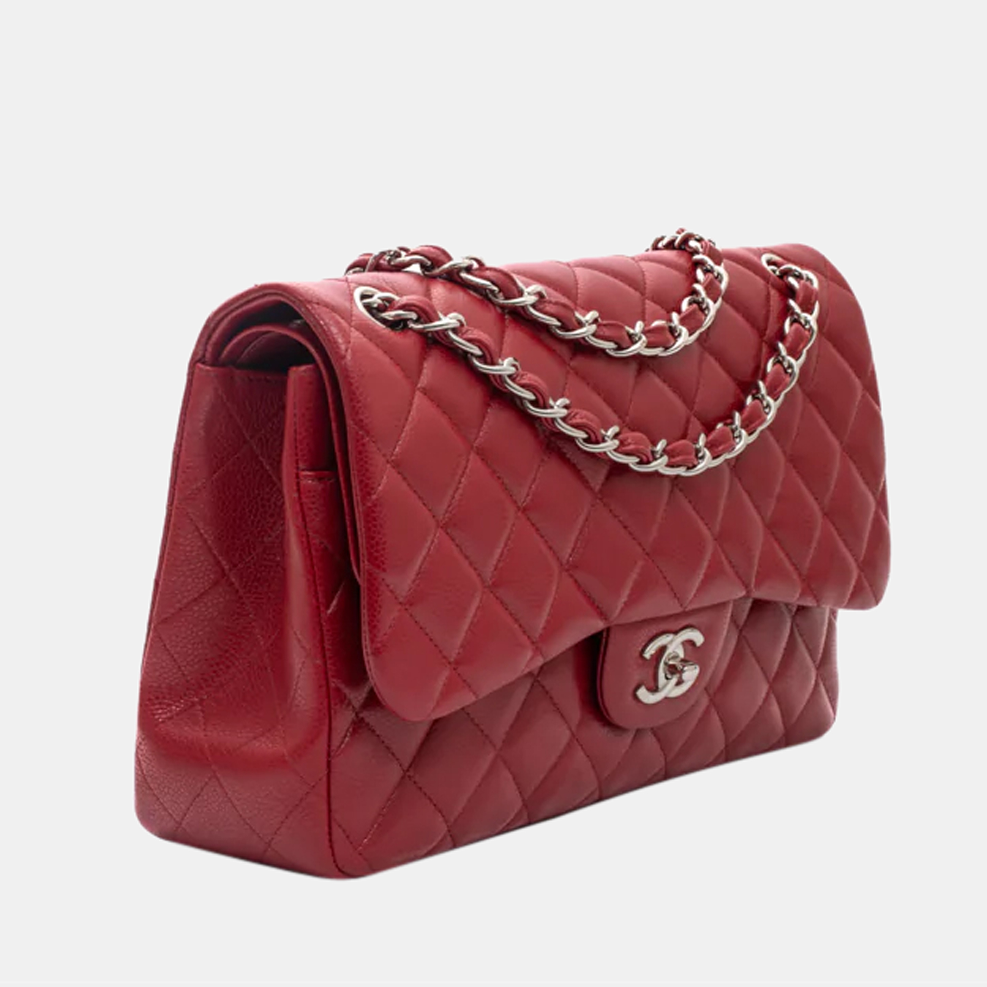 

Chanel Red Leather Jumbo Classic Double Flap bag