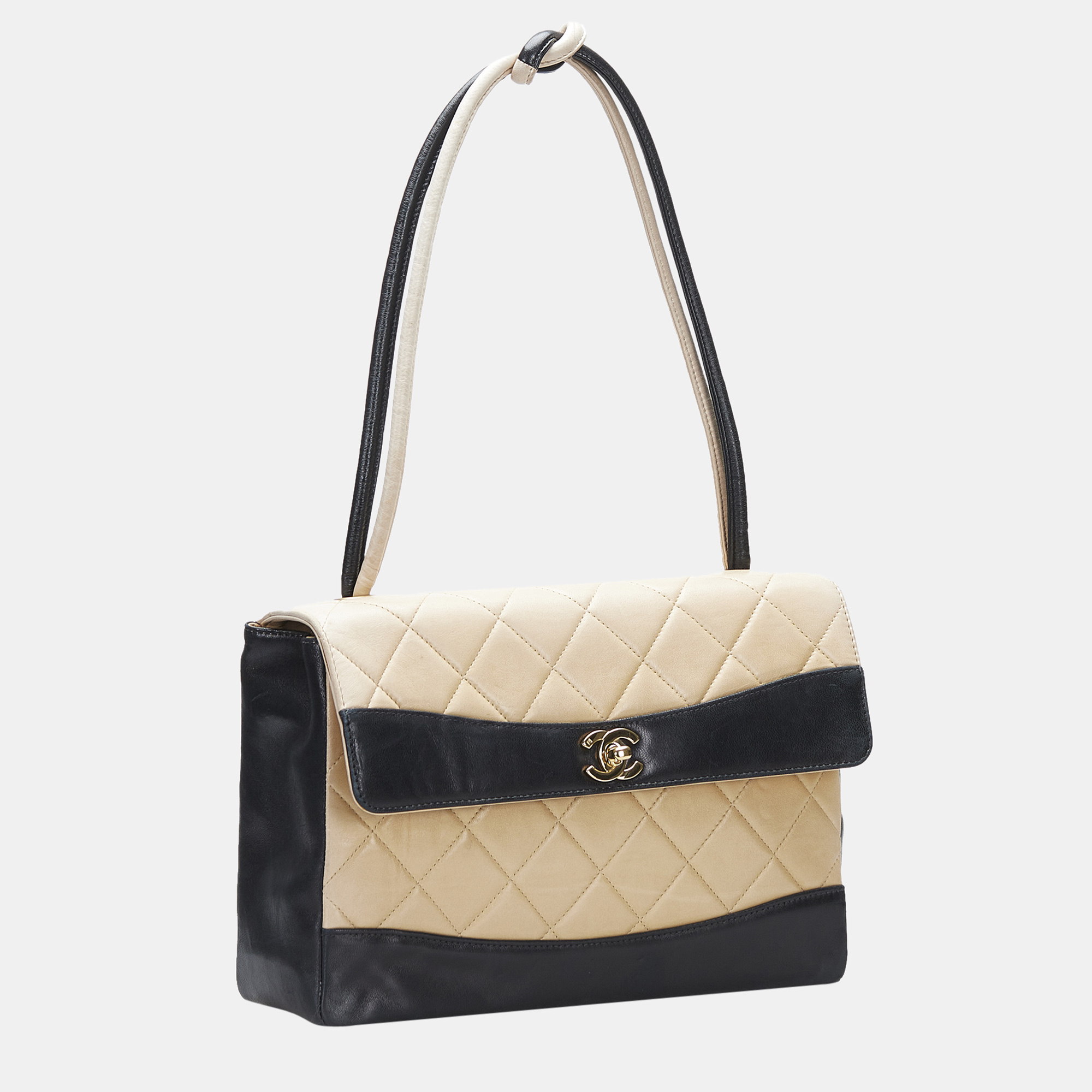 

Chanel Brown Bicolor Leather Shoulder Bag