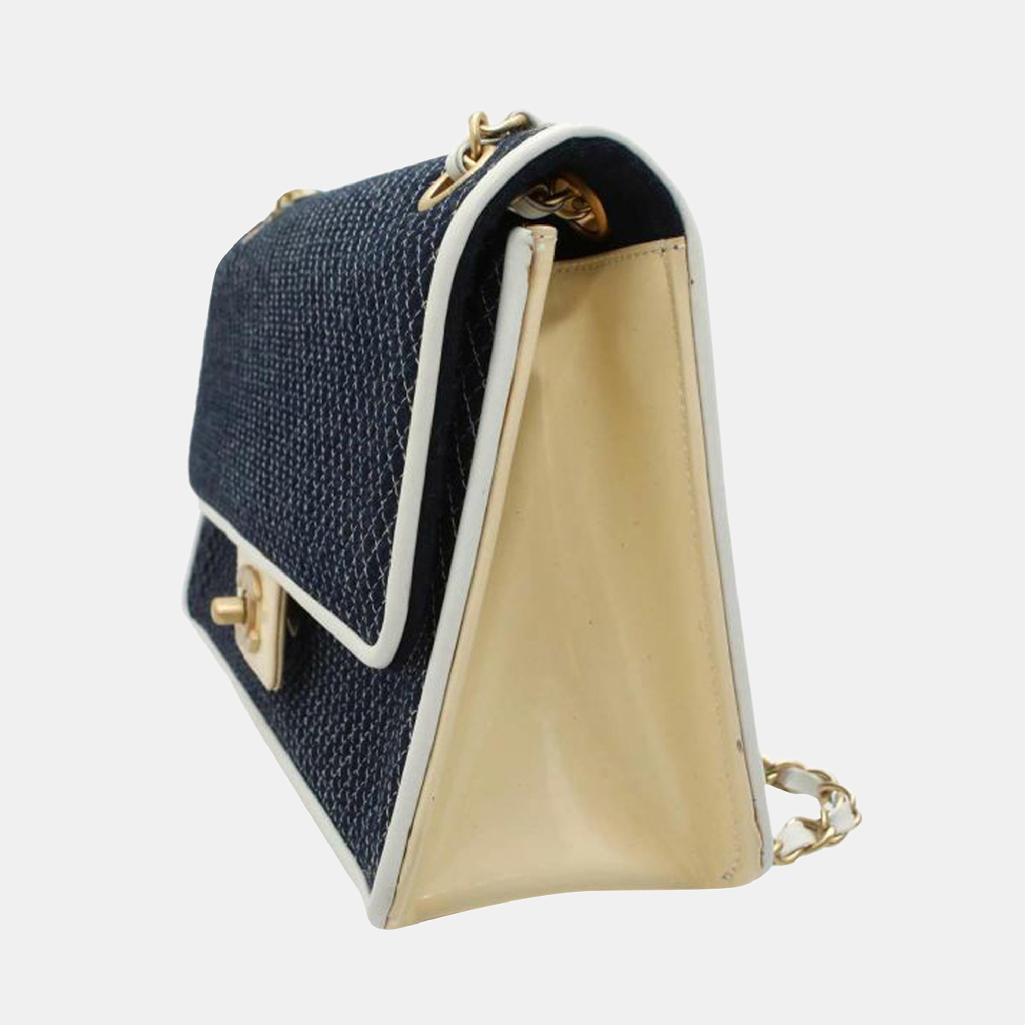 

Chanel Blue Jersey Flap Shoulder Bag