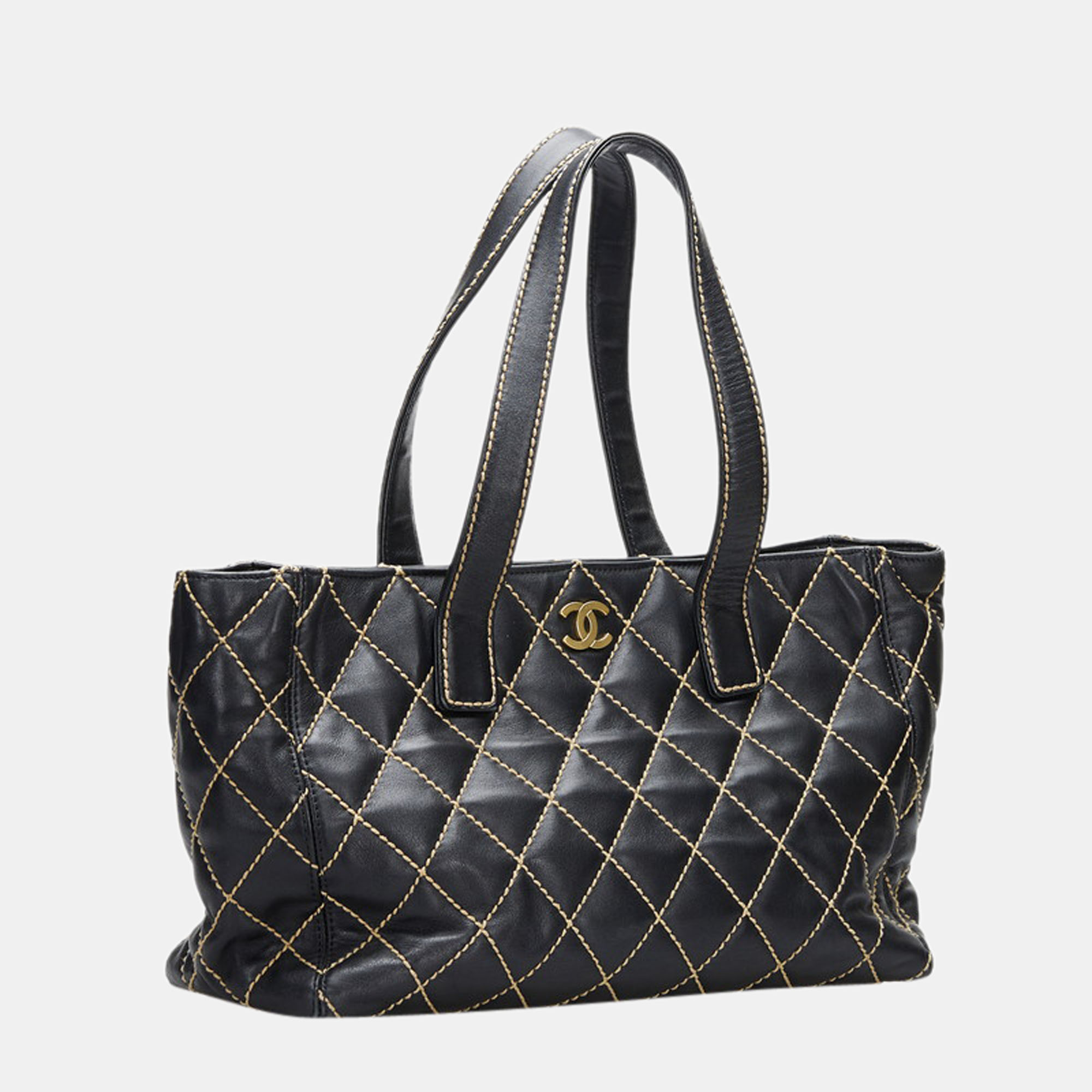 

Chanel Black Leather Wild Stitch CC Bag