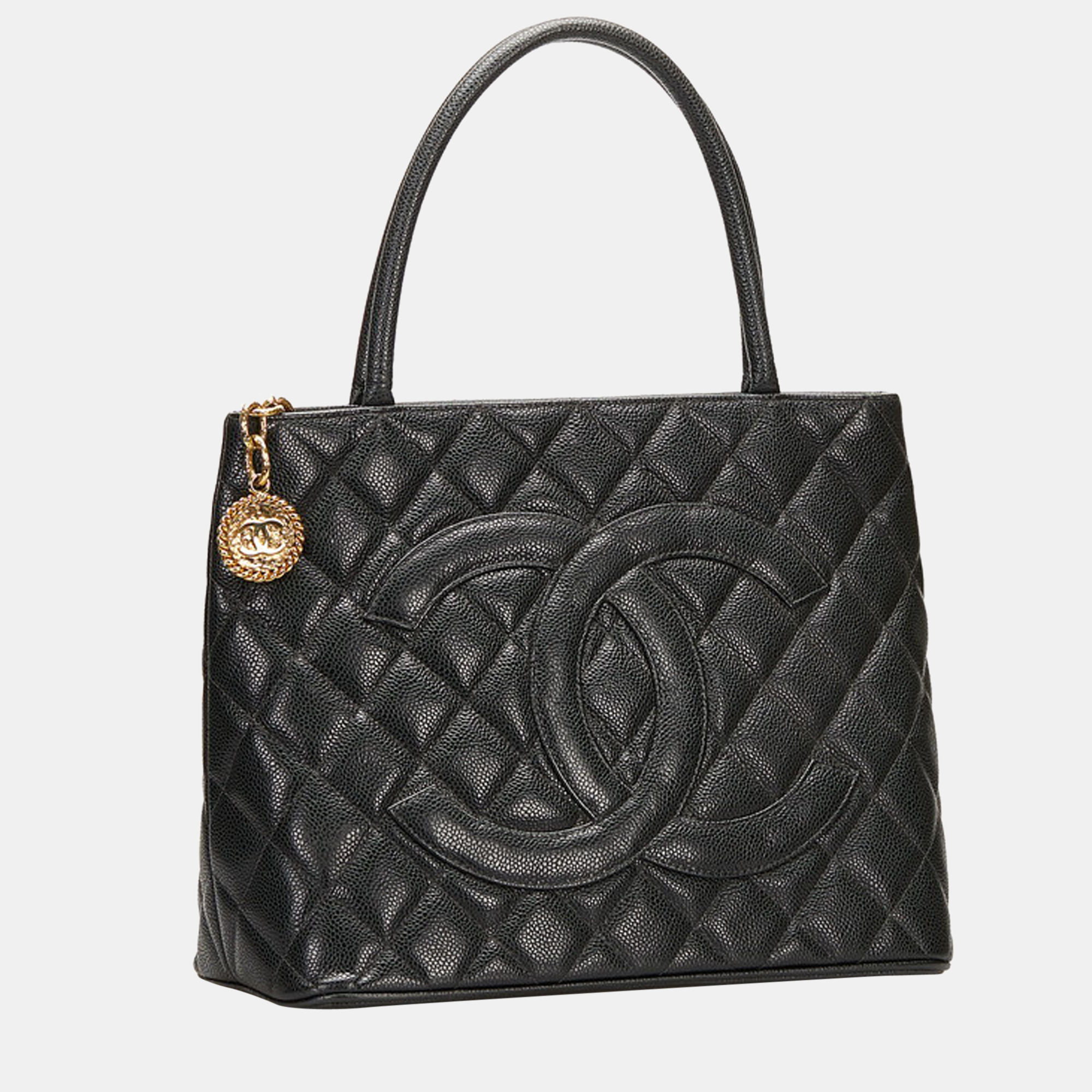 

Chanel Black Caviar CC Medallion Tote Bag