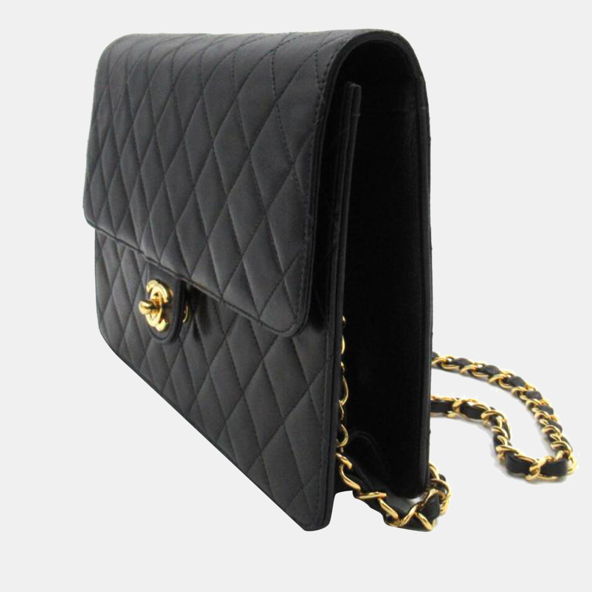 

Chanel Black lambskin vintage Flap Bag