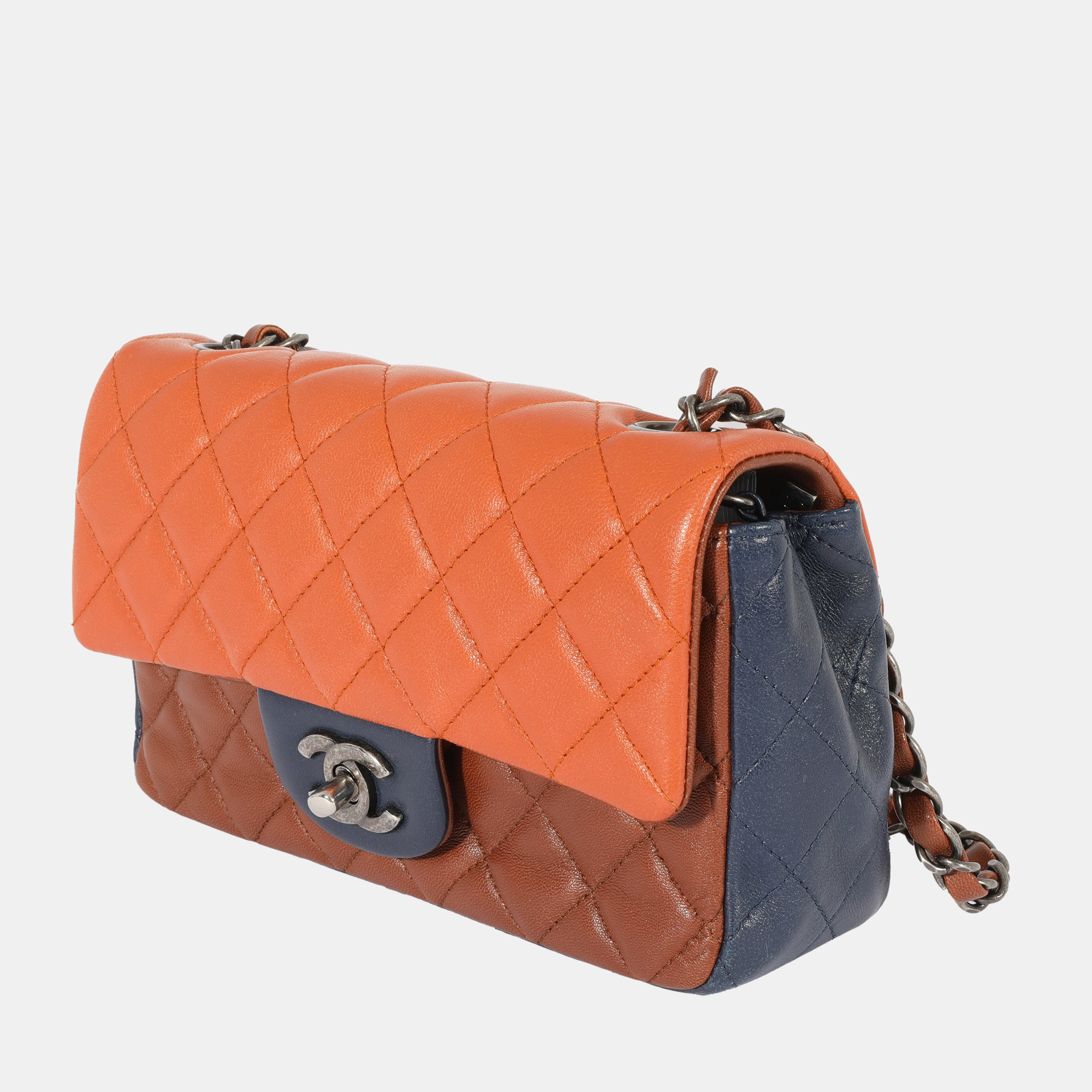 

Chanel Tricolor Lambskin Leather Classic Rectangular Mini Flap Shoulder Bag, Multicolor