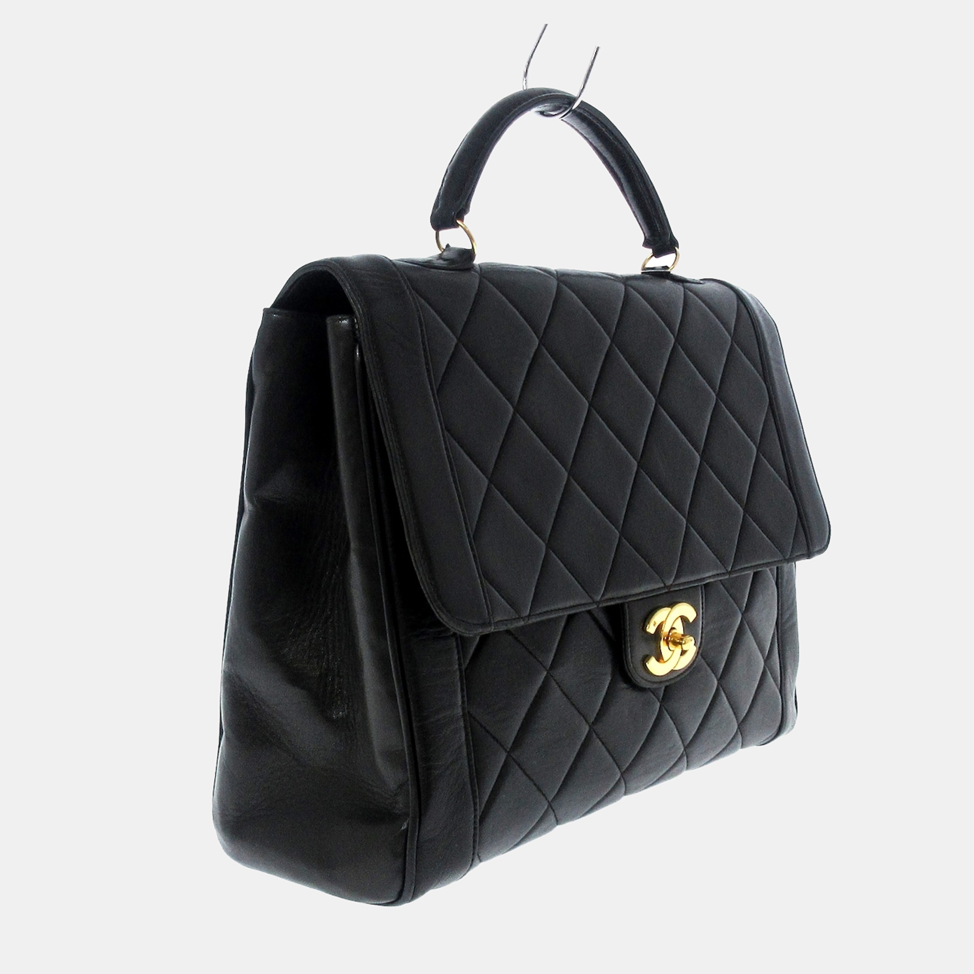 

Chanel Black Leather vintage flap Handbag