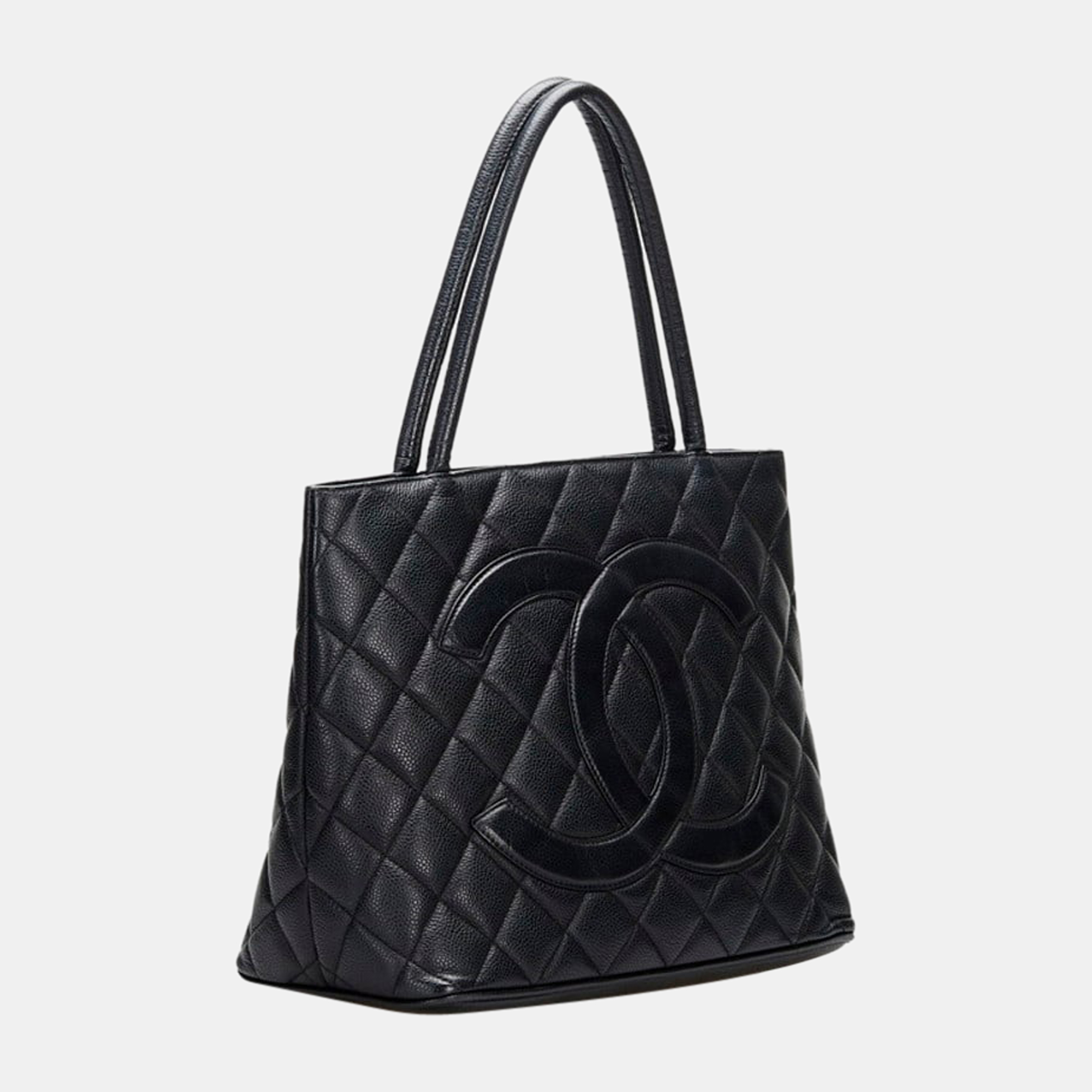 

Chanel Black Caviar Leather Medallion Tote Bag