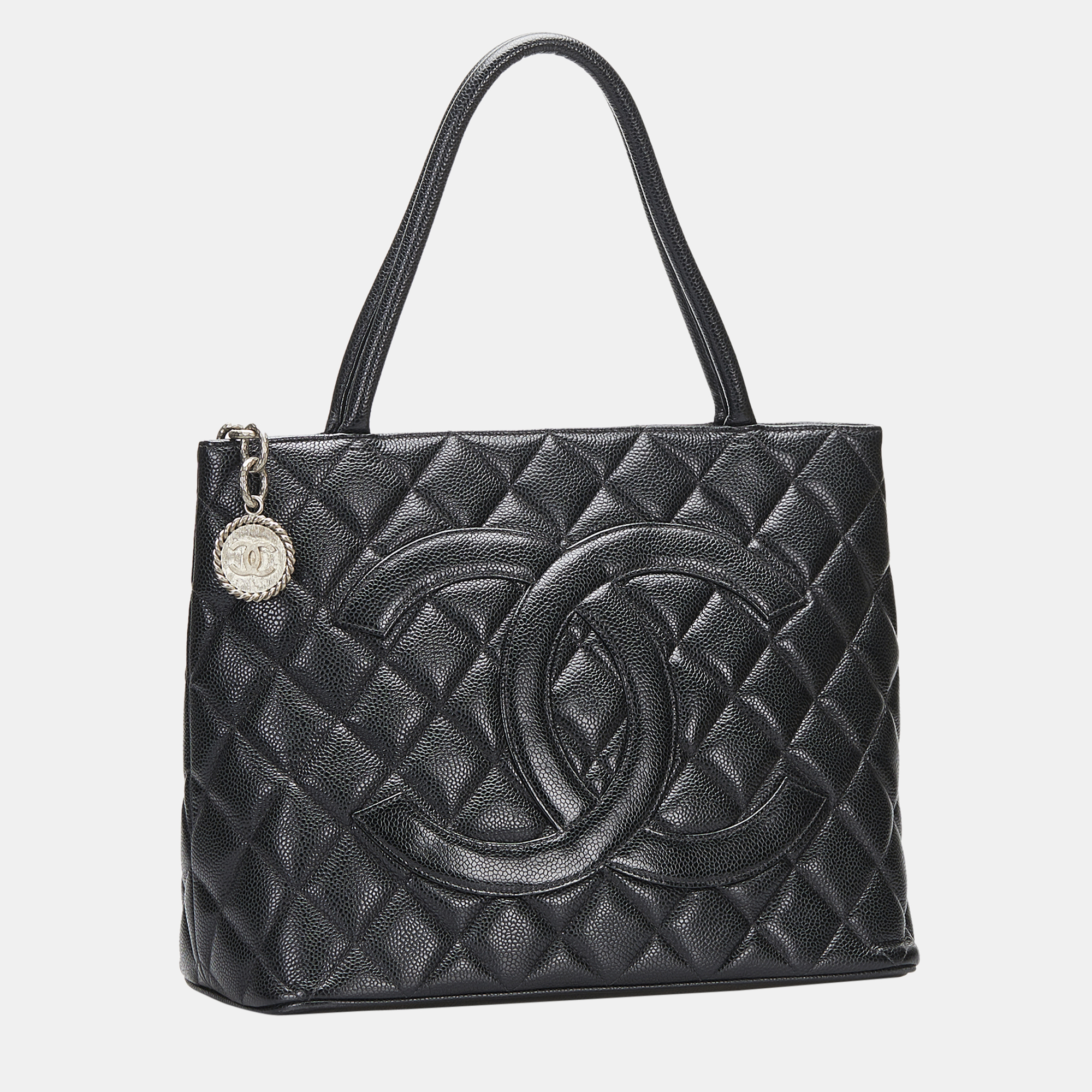 

Chanel Black Caviar Medallion Tote Bag