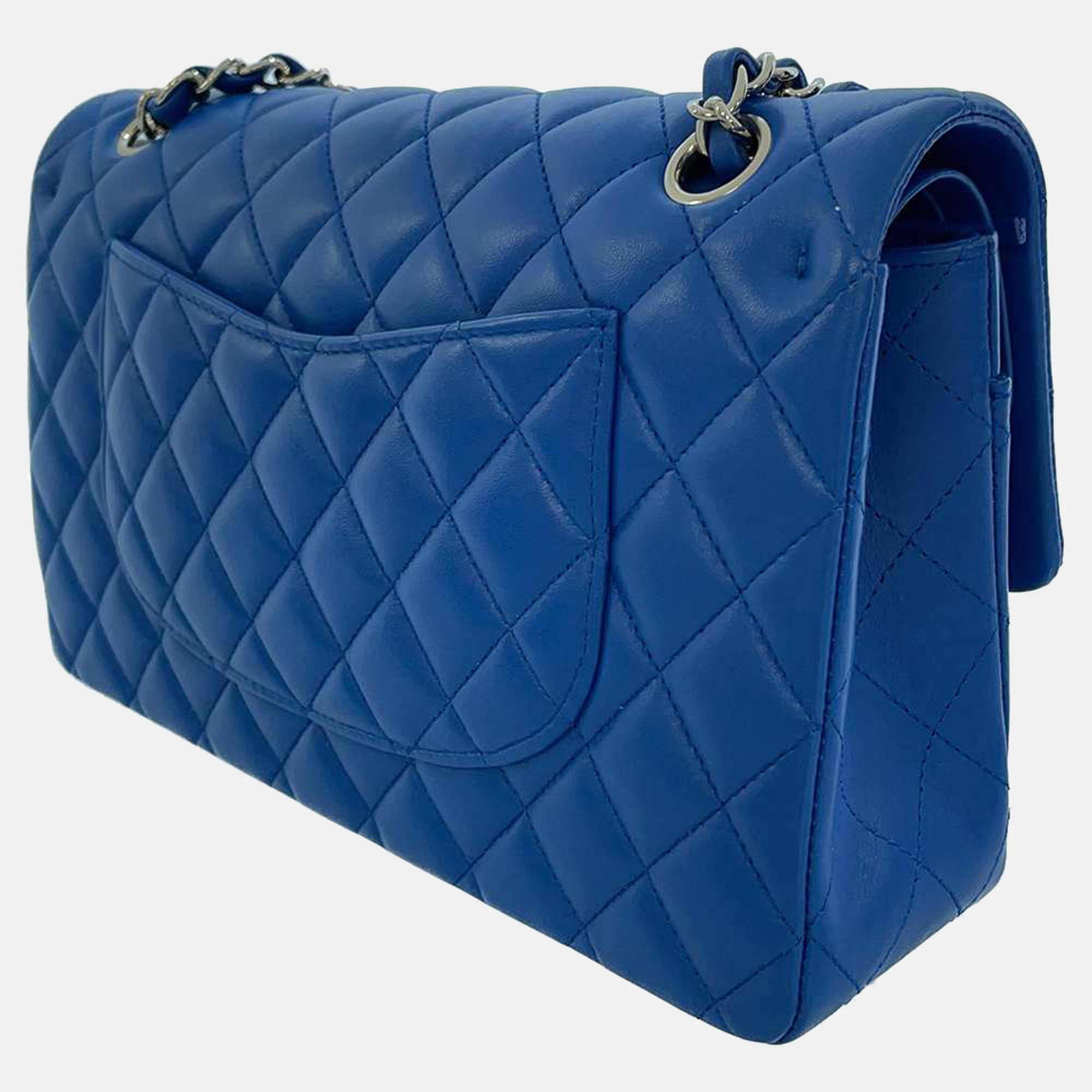 

Chanel Blue Lambskin Leather  Classic Double Flap Bag