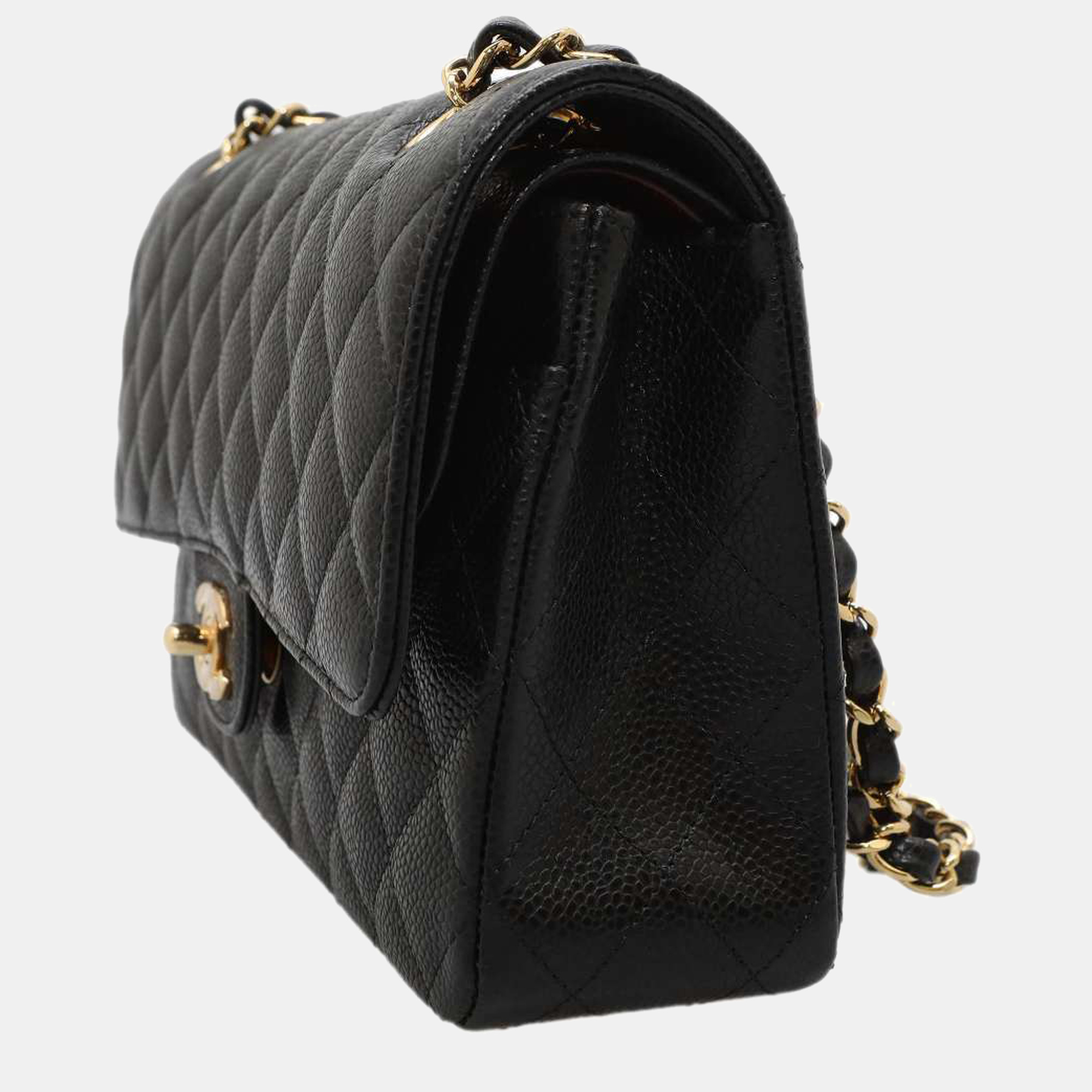 

Chanel Black Lambskin Leather  Classic Double Flap Shoulder Bag