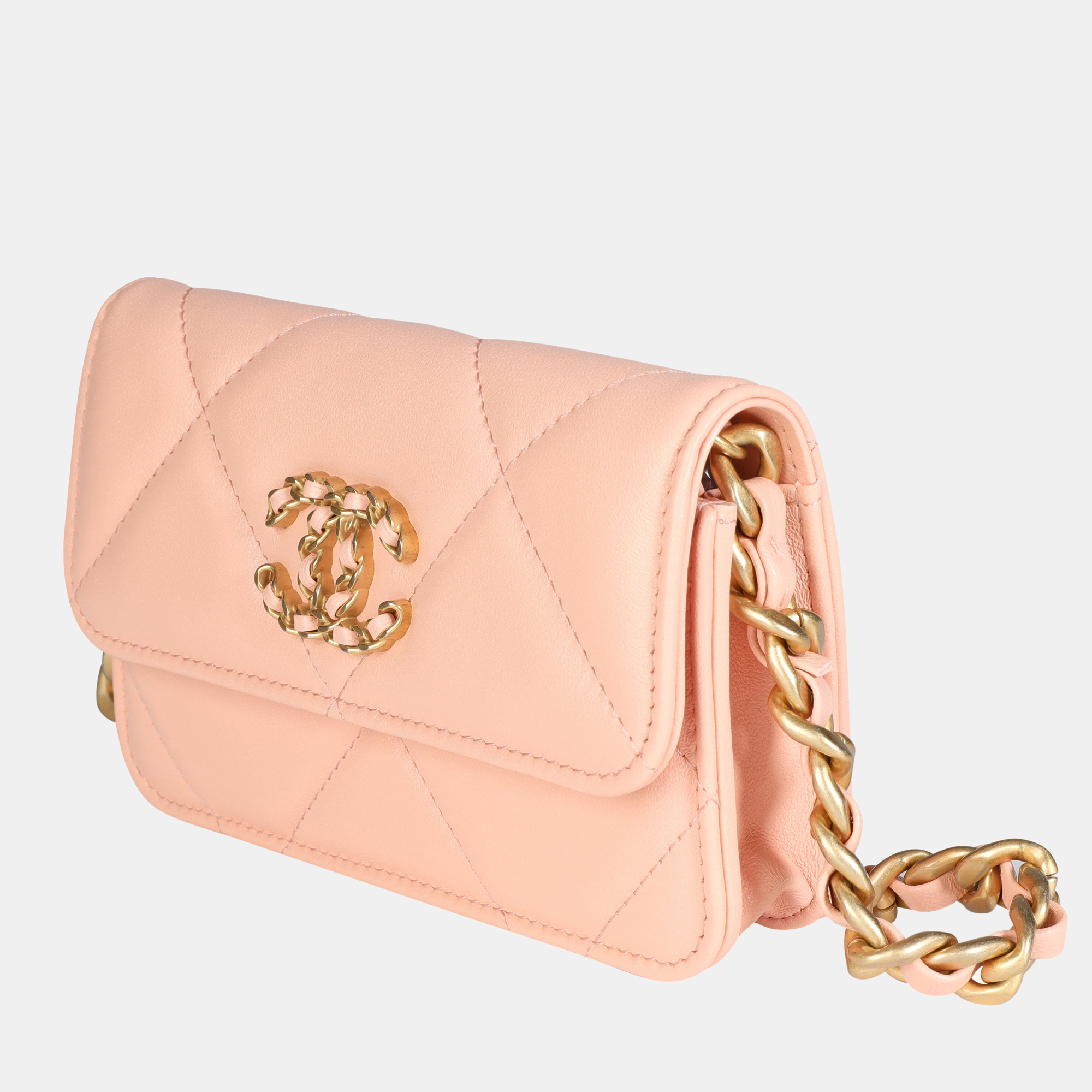 

Chanel Pink Quilted Lambskin Leather 19 Flap Bag