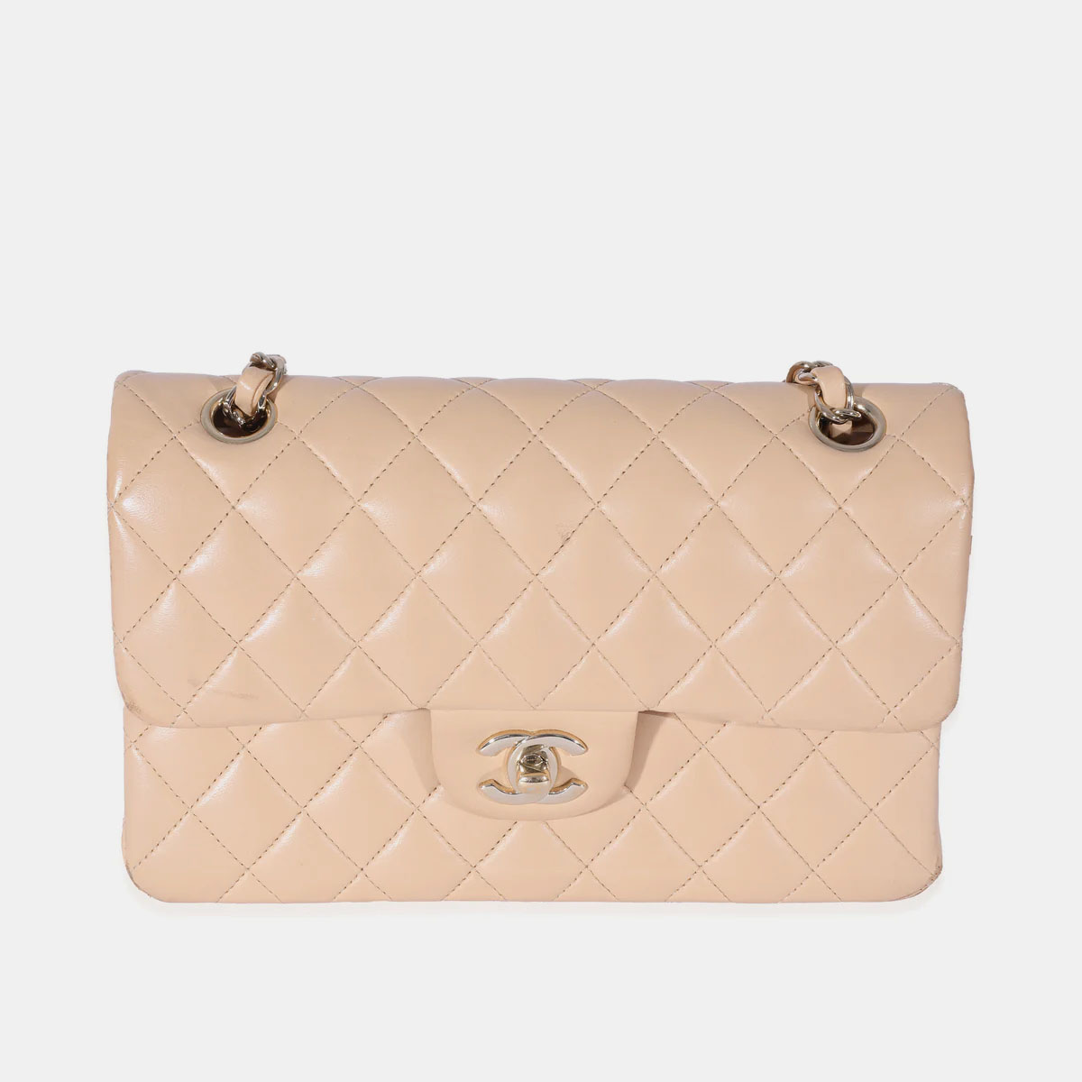 

Chanel Beige Quilted Lambskin Small Classic Double Flap Bag