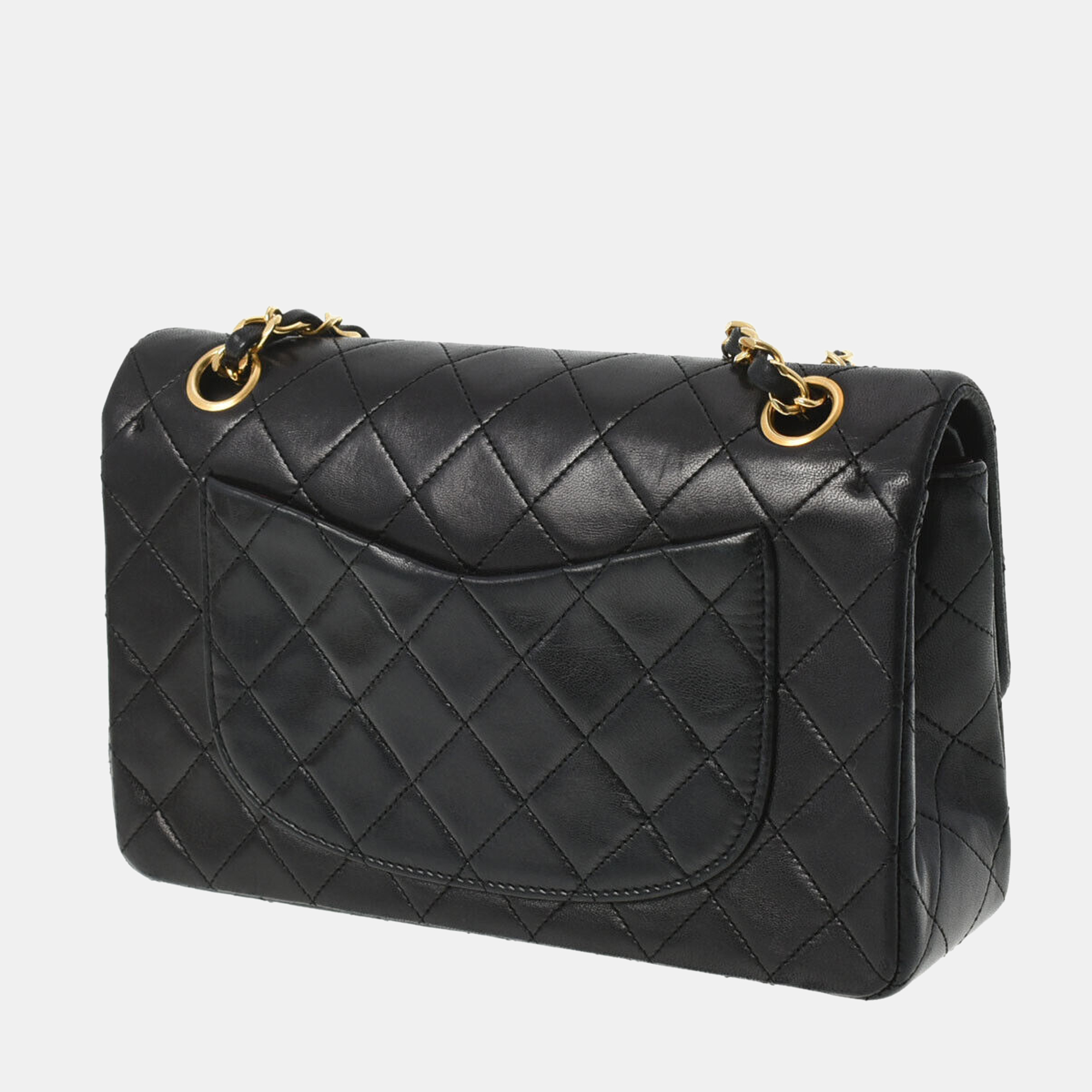

Chanel Black Lambskin Leather Classic Double Flap Bag