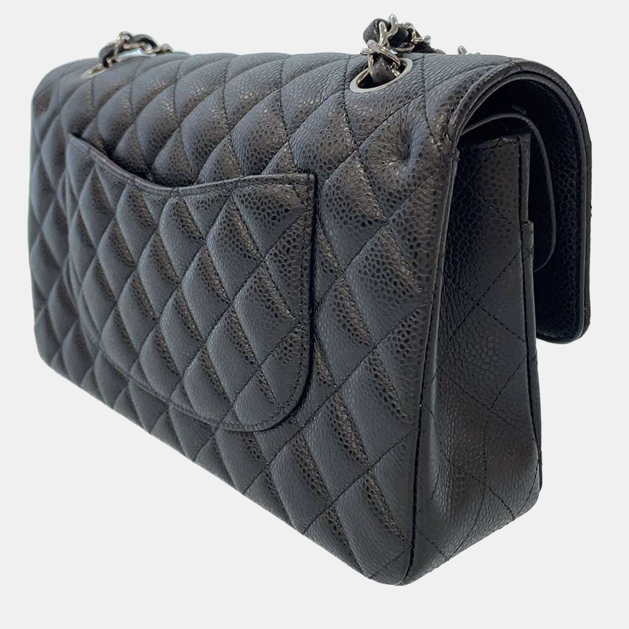 

Chanel Black Caviar Leather Classic Double Flap Bag